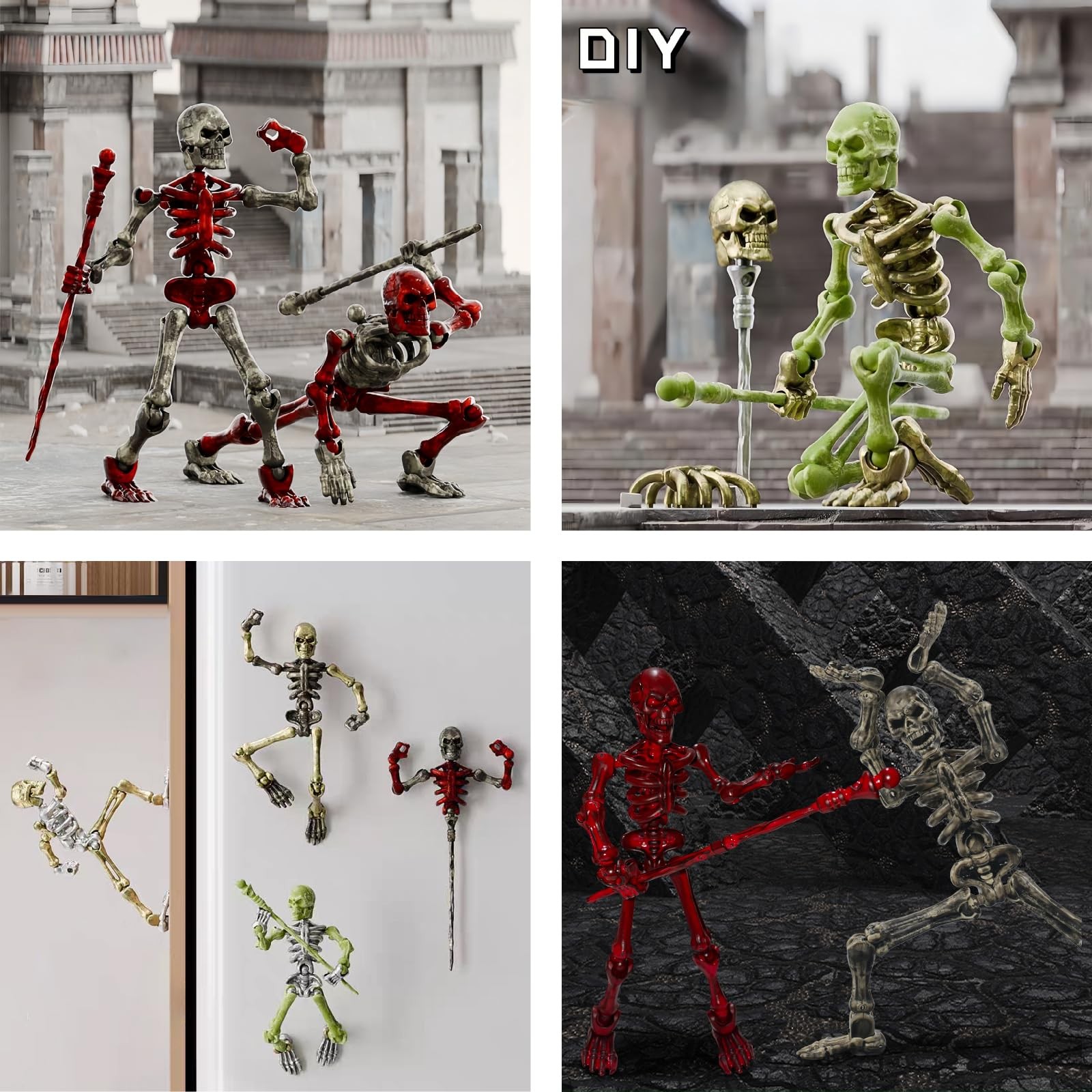 6 Pack T13 Action Figures Set, Skeleton Action Figure, Dummy 13, Titan 13 Mini S