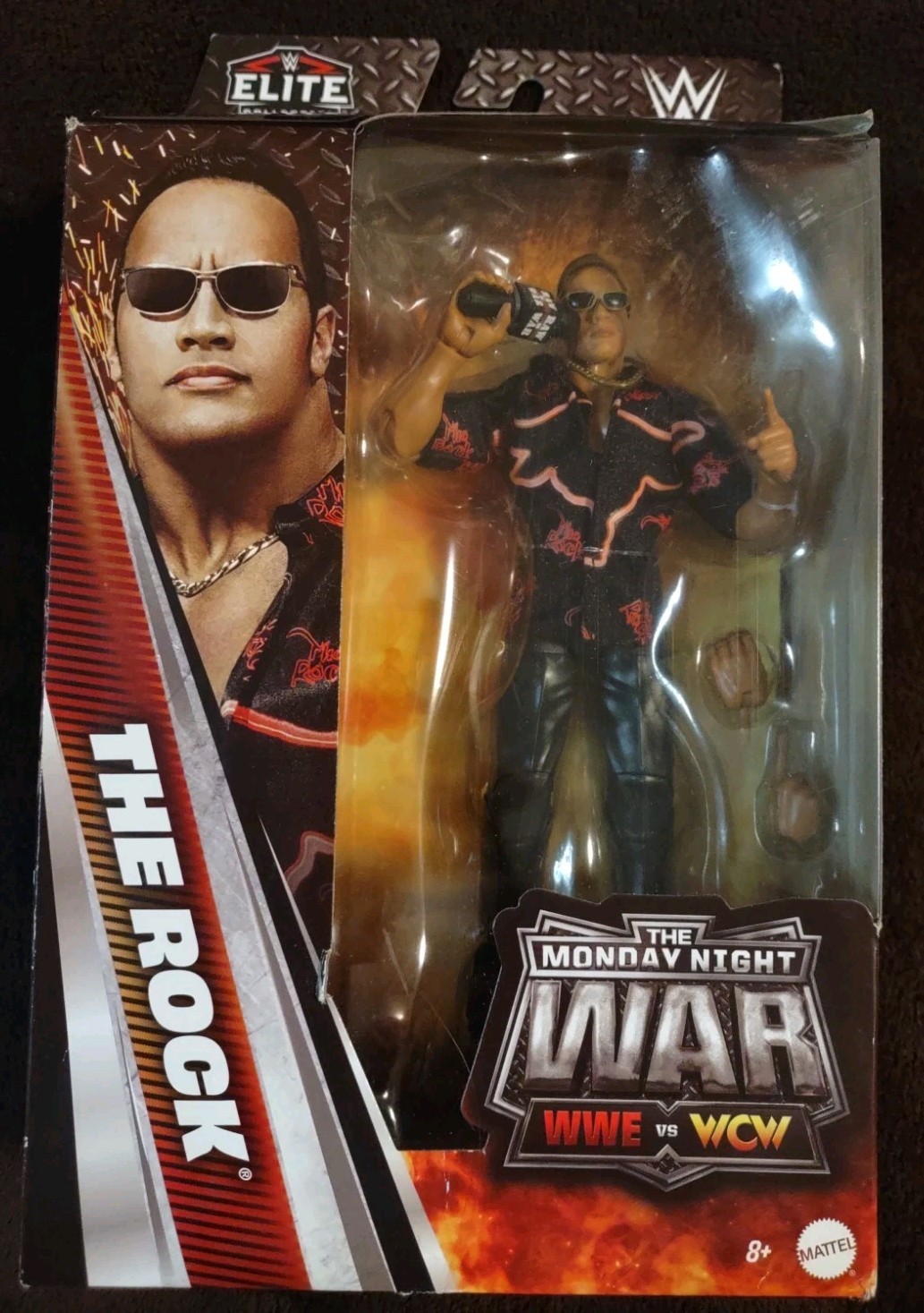WWE Elite Collection Monday Night War WWE vs WCW Raw THE ROCK Figure w/BAF New
