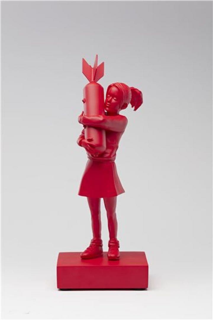 Medicom Toy Banksy Bomb Hugger Red Ver. Sync Brandalised Statue Art Toy Figure