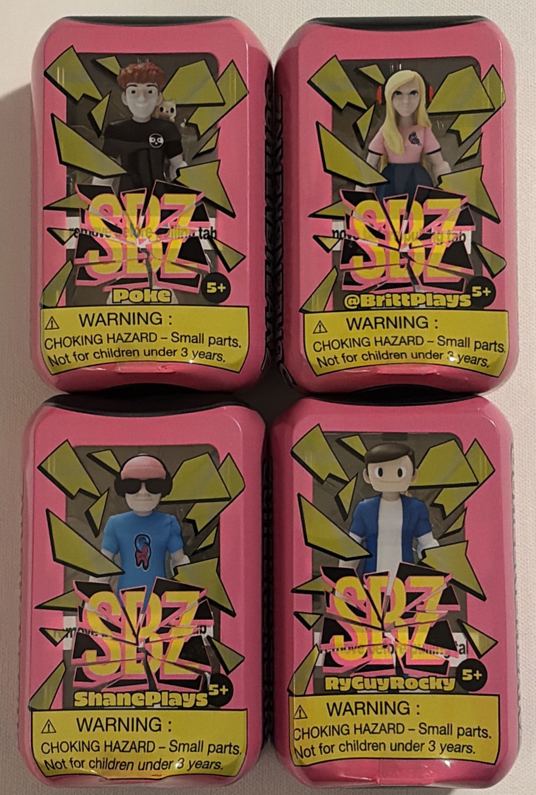 Screen Breakz Figures Lot of 4 RyGuyRocky Poke BritePlays ShanePlays NEW