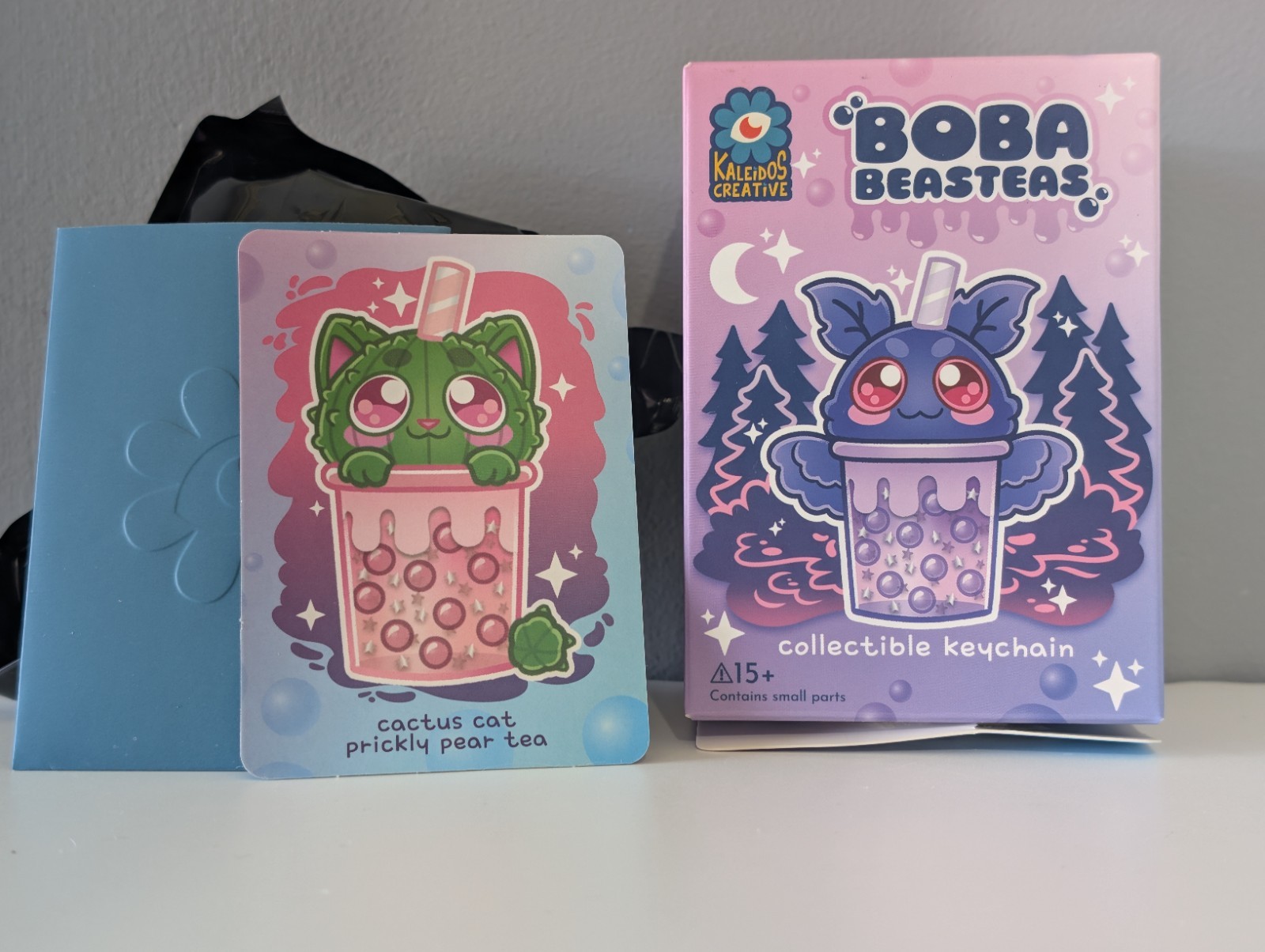 Complete Set 6, Kaleidos Creative Boba Beasteas Liquid Filled W/Glitter OPENED