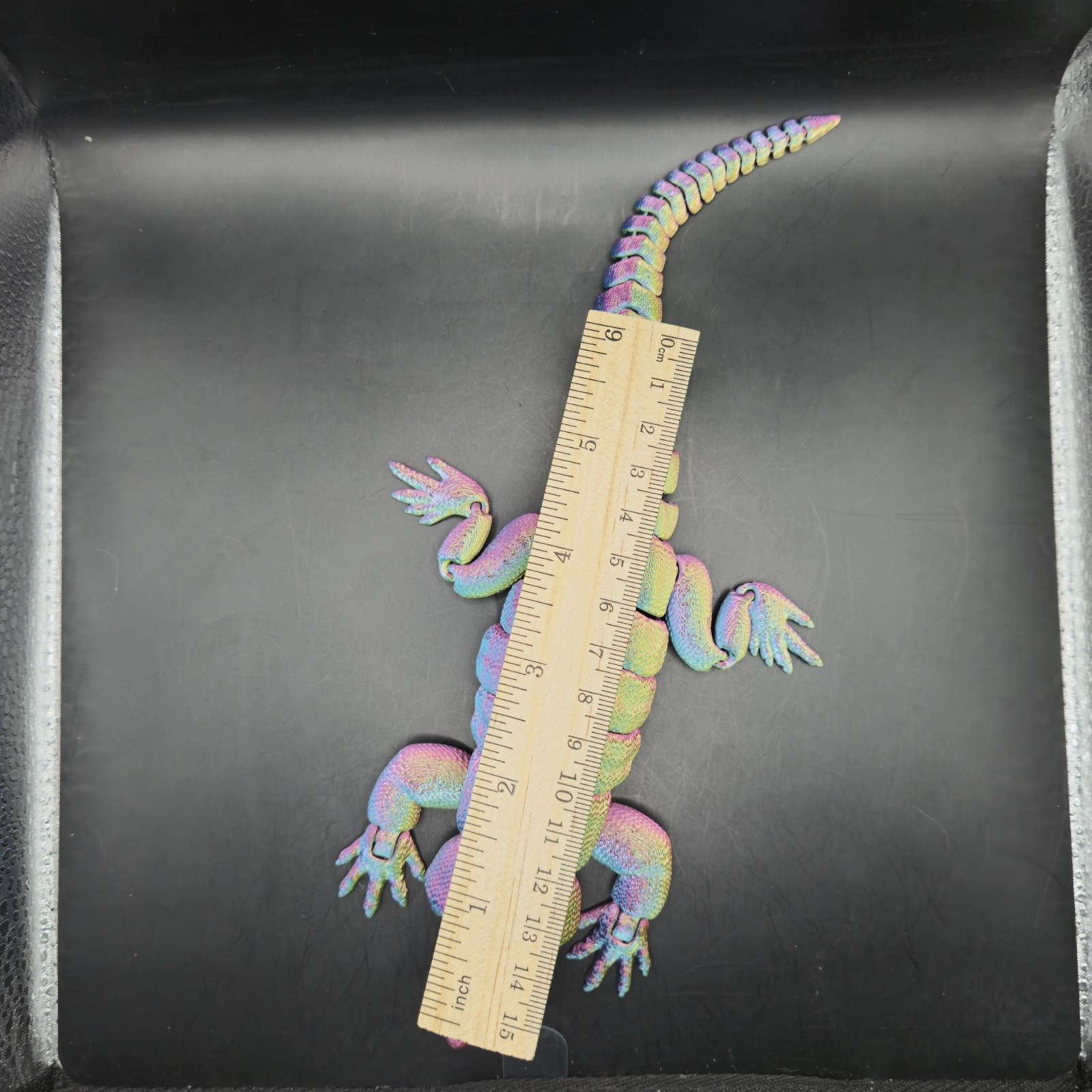 Tegu Lizard Articulated Figure 3D Printed Collectable Multi Color 10&Prime;
