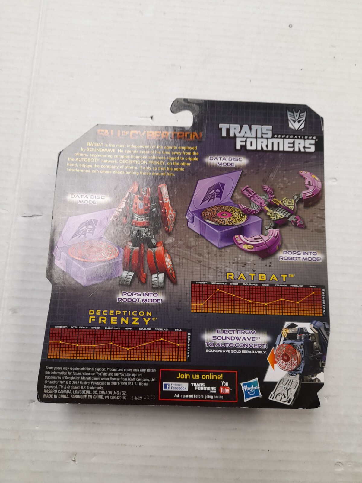 Hasbro Transformers Generations Fall of Cybertron Frenzy & Ratbat Discs *New*