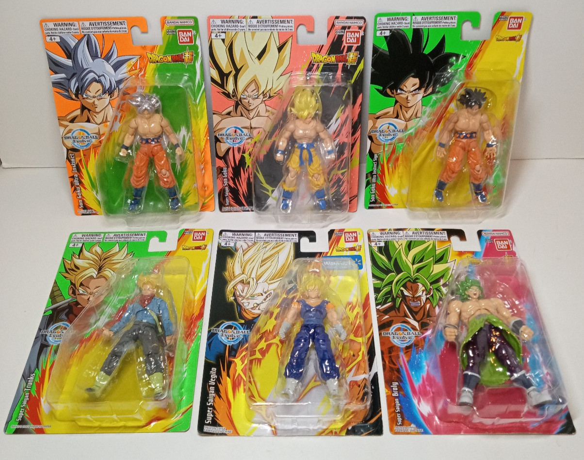 NEW LOT SET of 6 Dragon Ball Z Evolve 5&Prime; Figures GOKU TRUNKS BROLY 2022 BANDAI