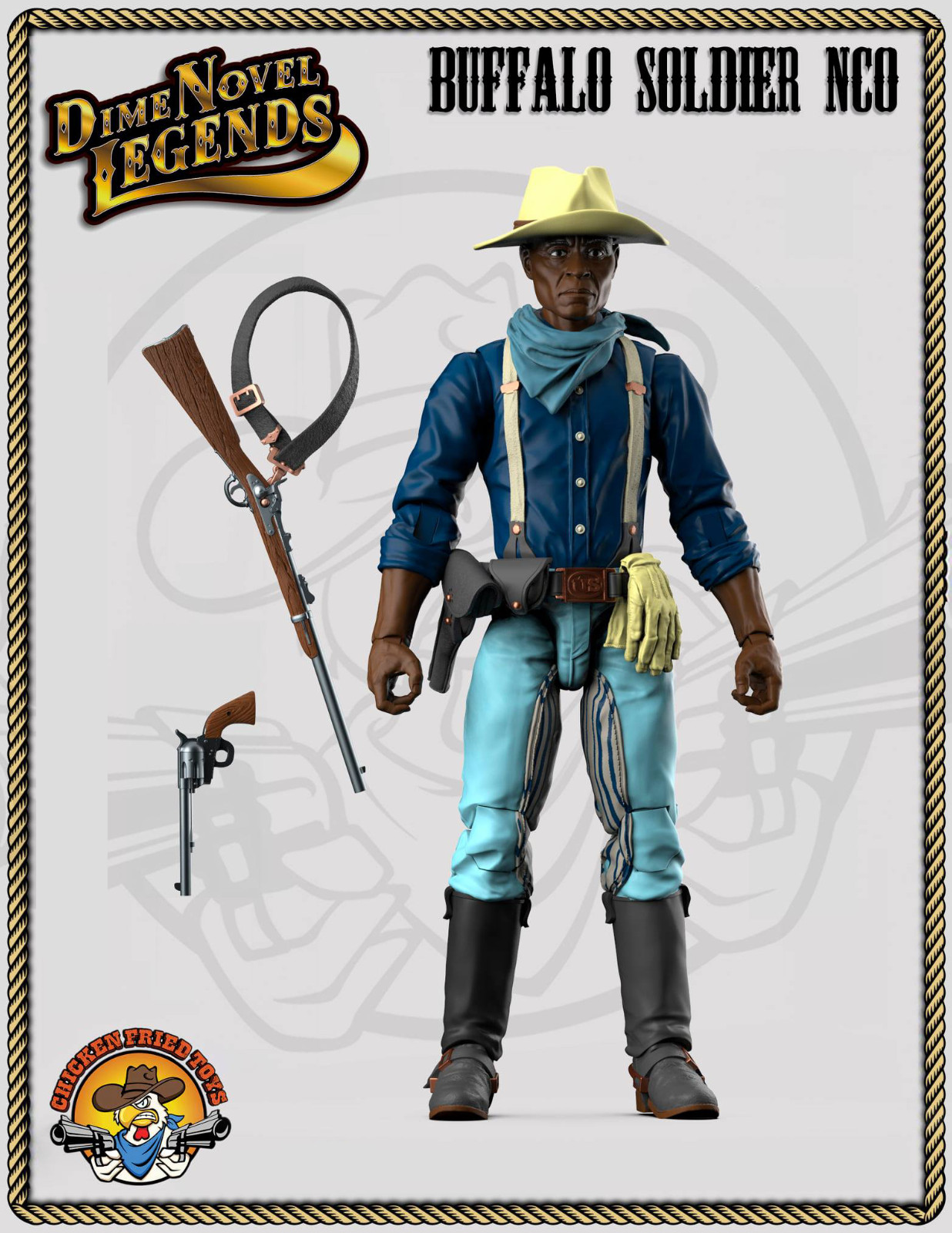Dime Novel Legends 1:18 scale (4&Prime;) old west action figure Buffalo Soldier NCO