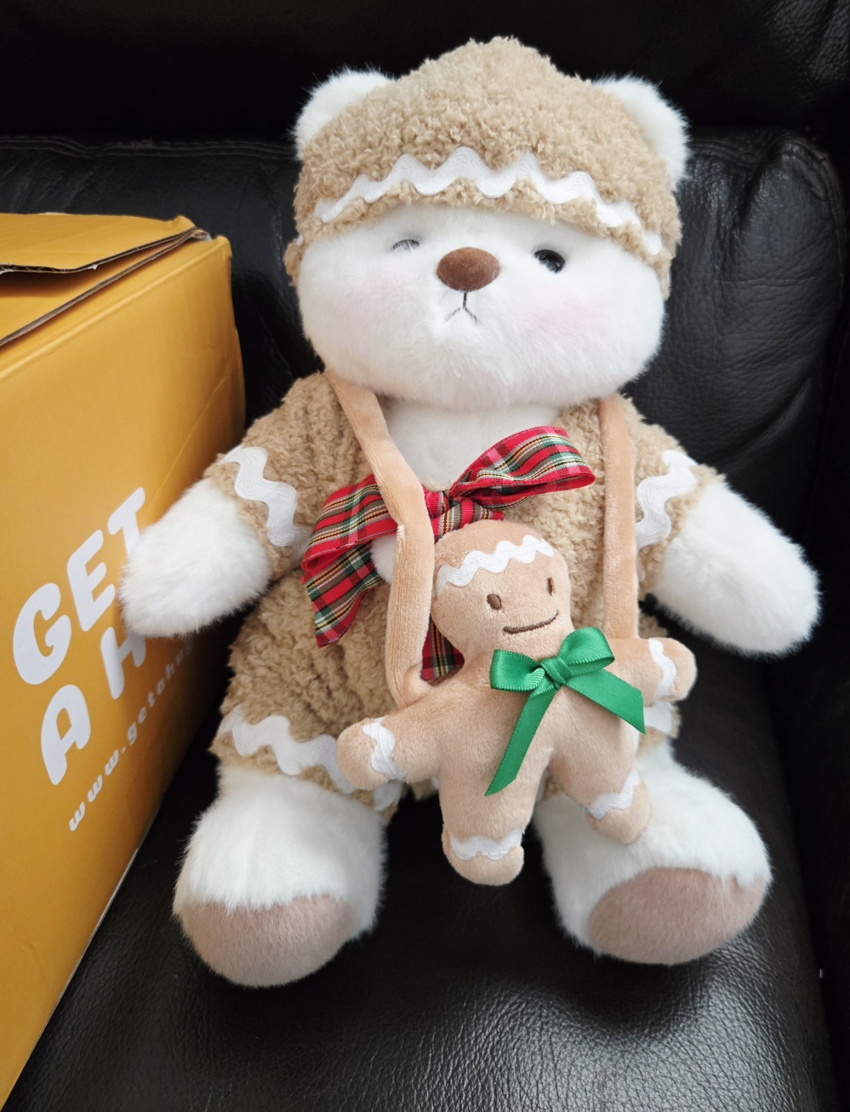 Fully Jointed Handmade 12&Prime; Christmas Gingerbread Man Teddy Bear Limited Edition