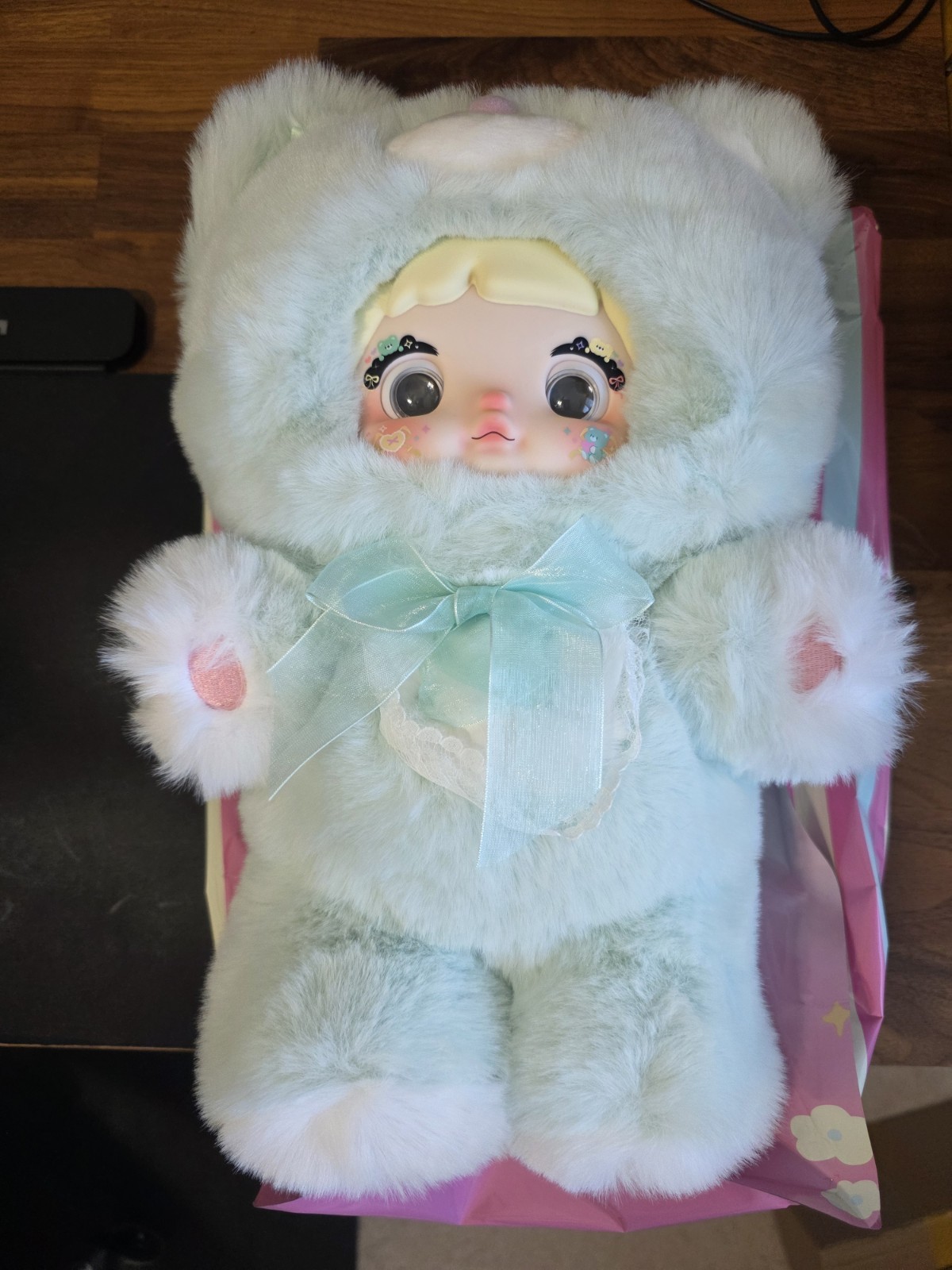 Nommi Good Night Bear 400% Series Plush WISH Mint Color Box Card