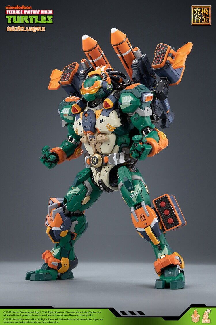 New In Stock HeatBoys HB0014 Robot Mecha Michelangelo Metal Build Action Figure