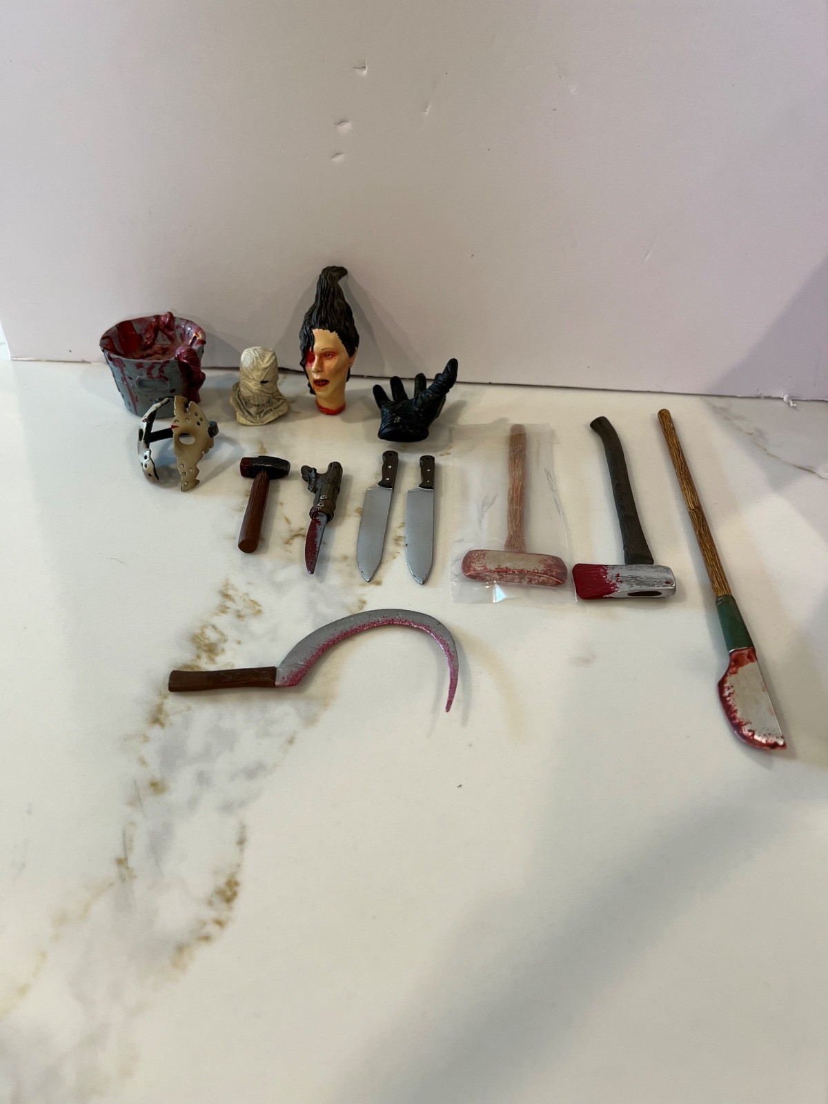 Jason and Michael Meyers Action Figures Accessories Knives Axe Sickle Misc Sizes