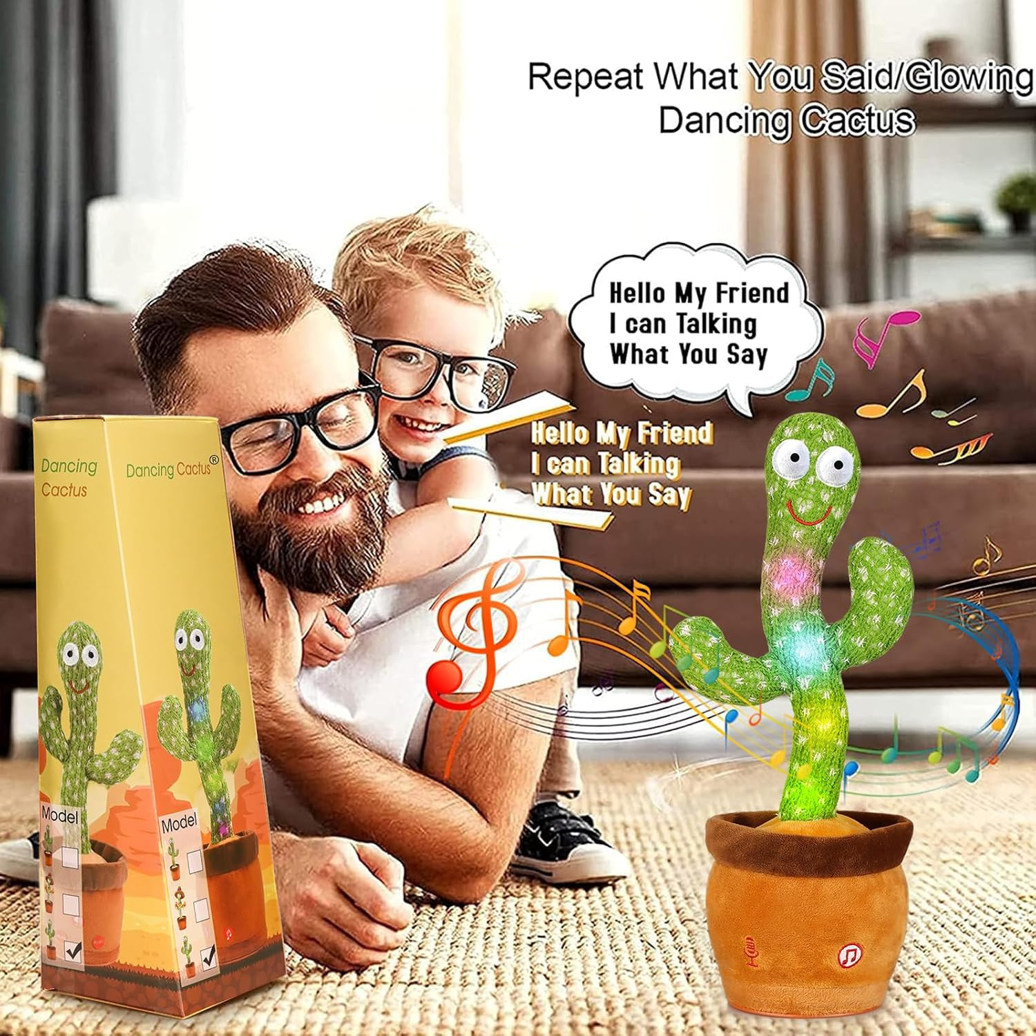 Emoin Talking Cactus Toy, Interactive Toys Dancing Cactus Toy Mimicking Repeatin