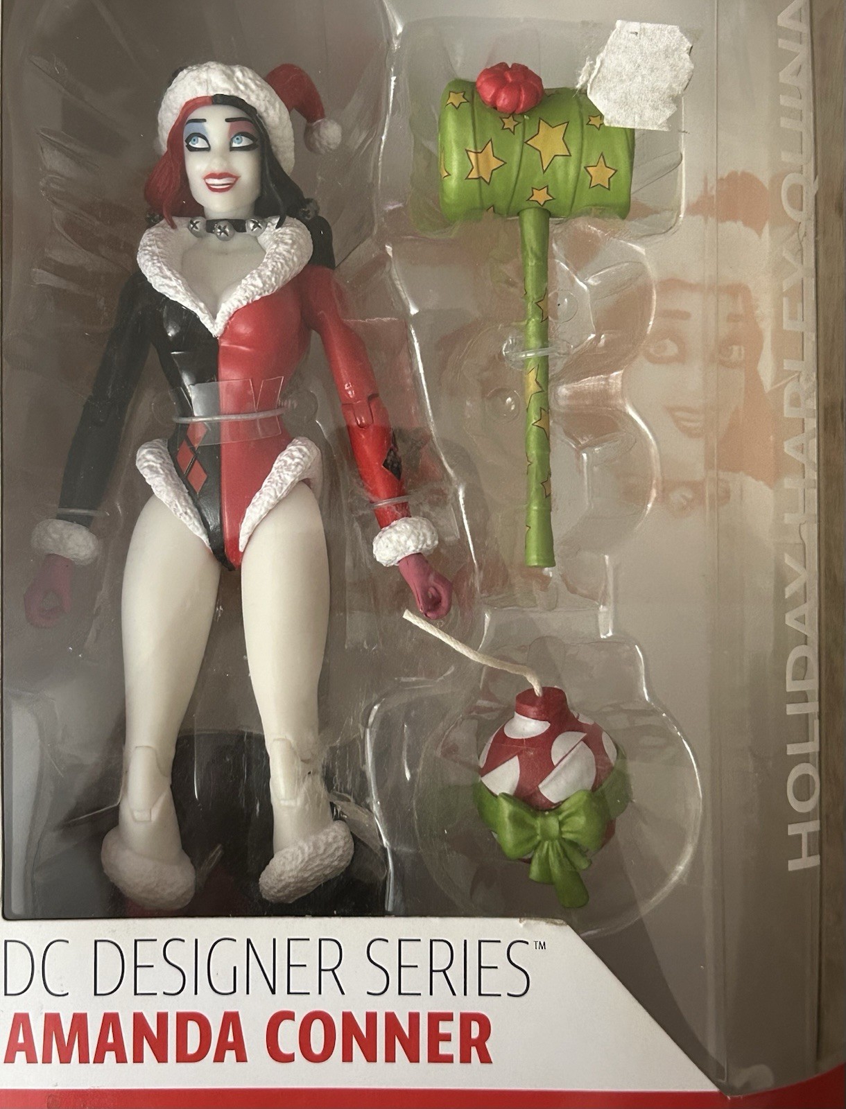 DC Comics Designer Amanda Conner Holiday Harley Quinn Figure #4—New Box Damage