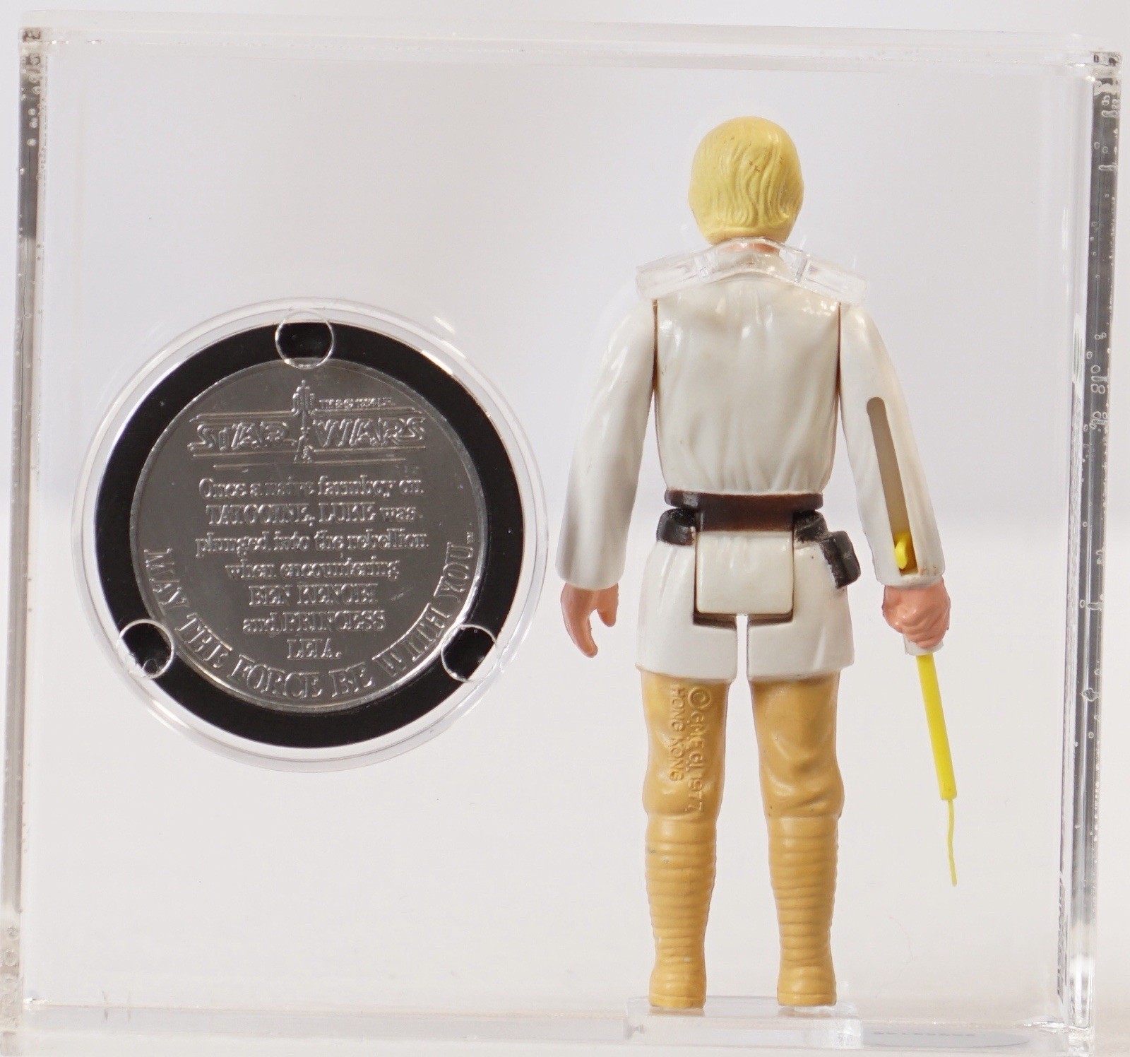 1977 Kenner Star Wars Luke Skywalker Farmboy + POTF Coin CAS Graded 75 NOT AFA