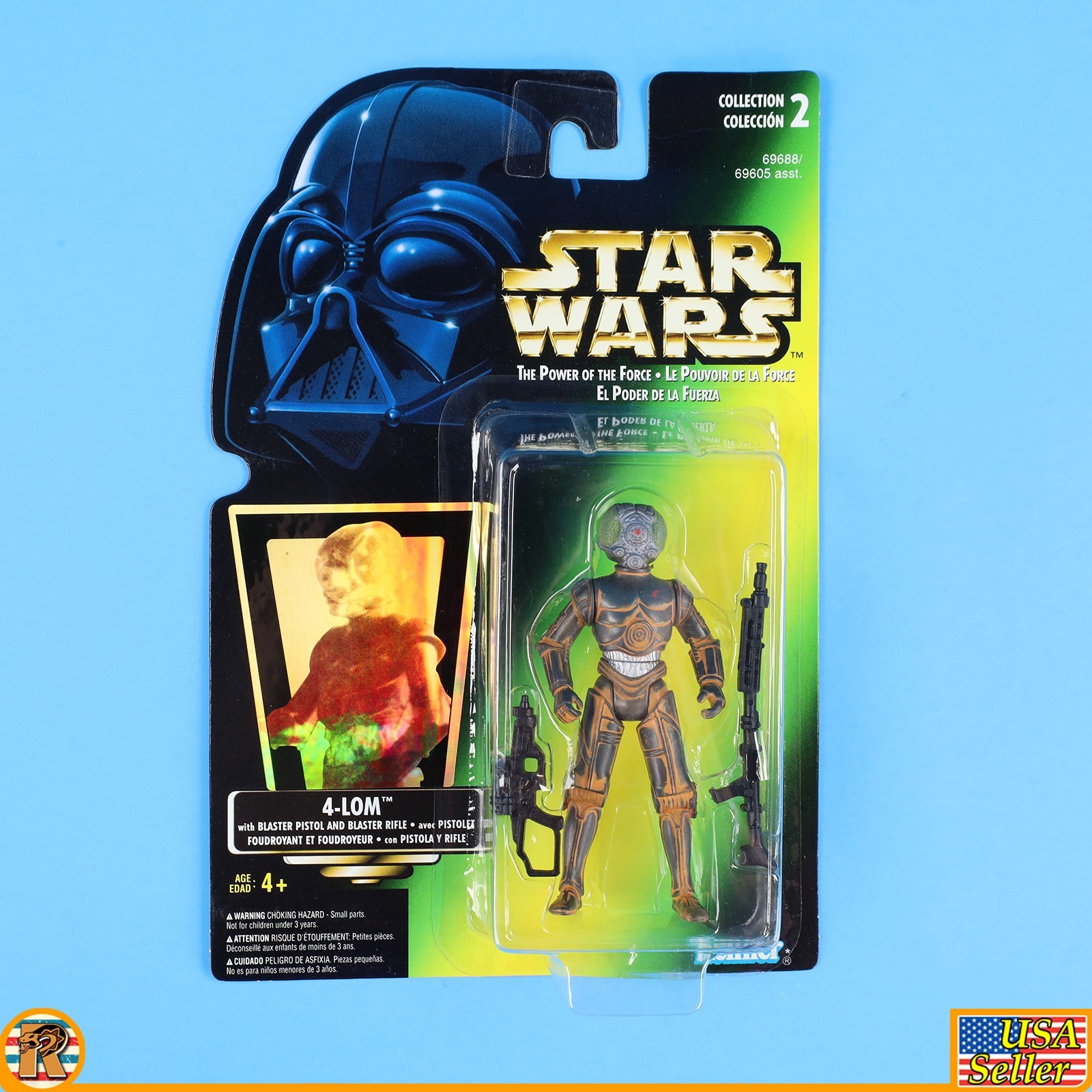 Star Wars – 4-Lom (Canada Tri Lingual) – POTF Green – MOC – [F-PTFG-11]