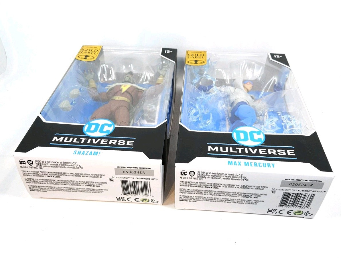 McFarlane DC Multiverse Gold Label Max Mercury Shazam 7 Inch Figures Sealed