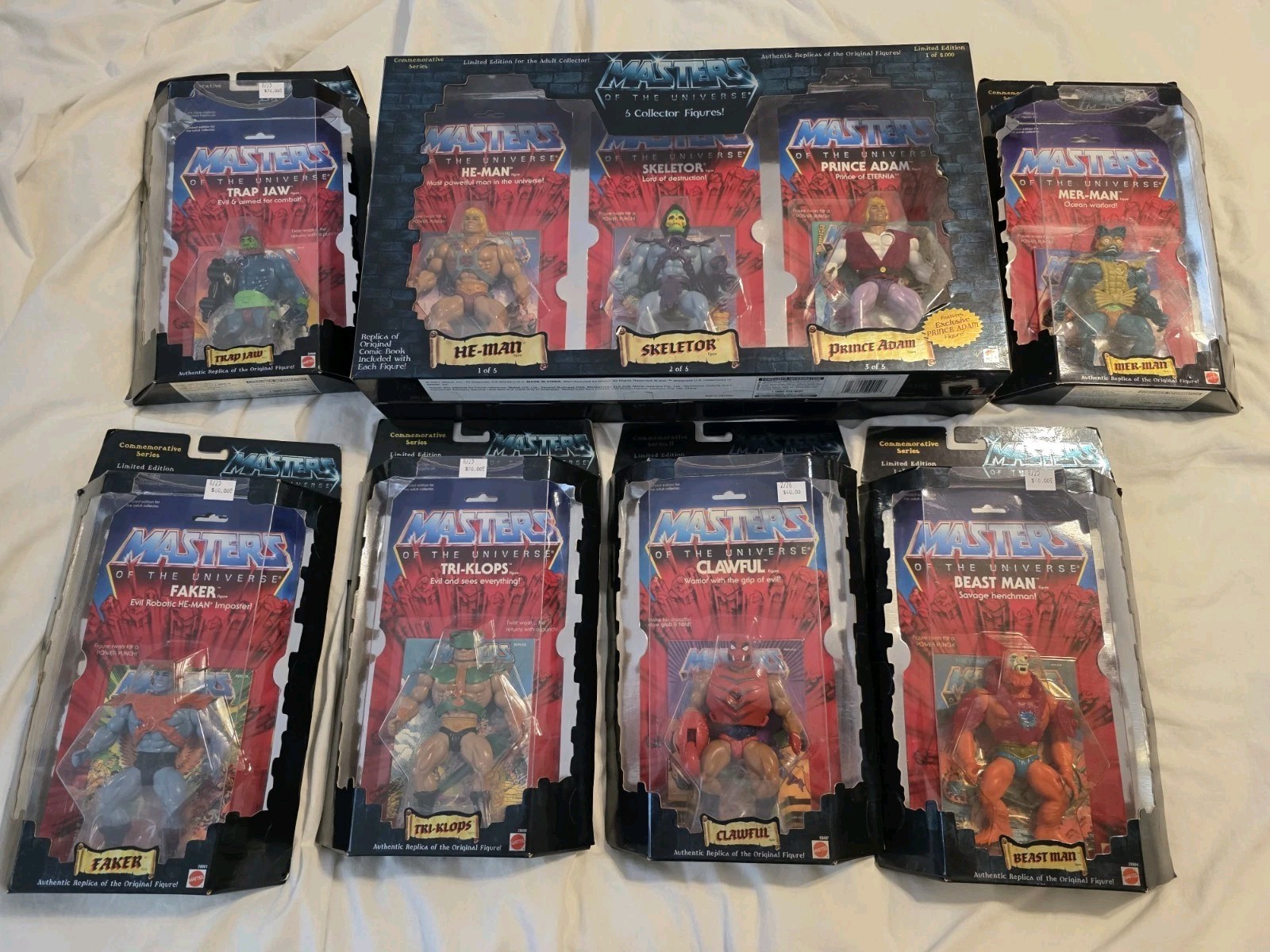 2001 Mattel He-Man Masters Of The Universe 5 Figure Sealed Set + 6 Figures