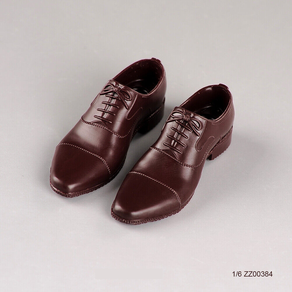 1/6 Men&rsquo;s Brown Leather Shoes Model For 12&Prime; Male HT Action Figure Soldier Dolls