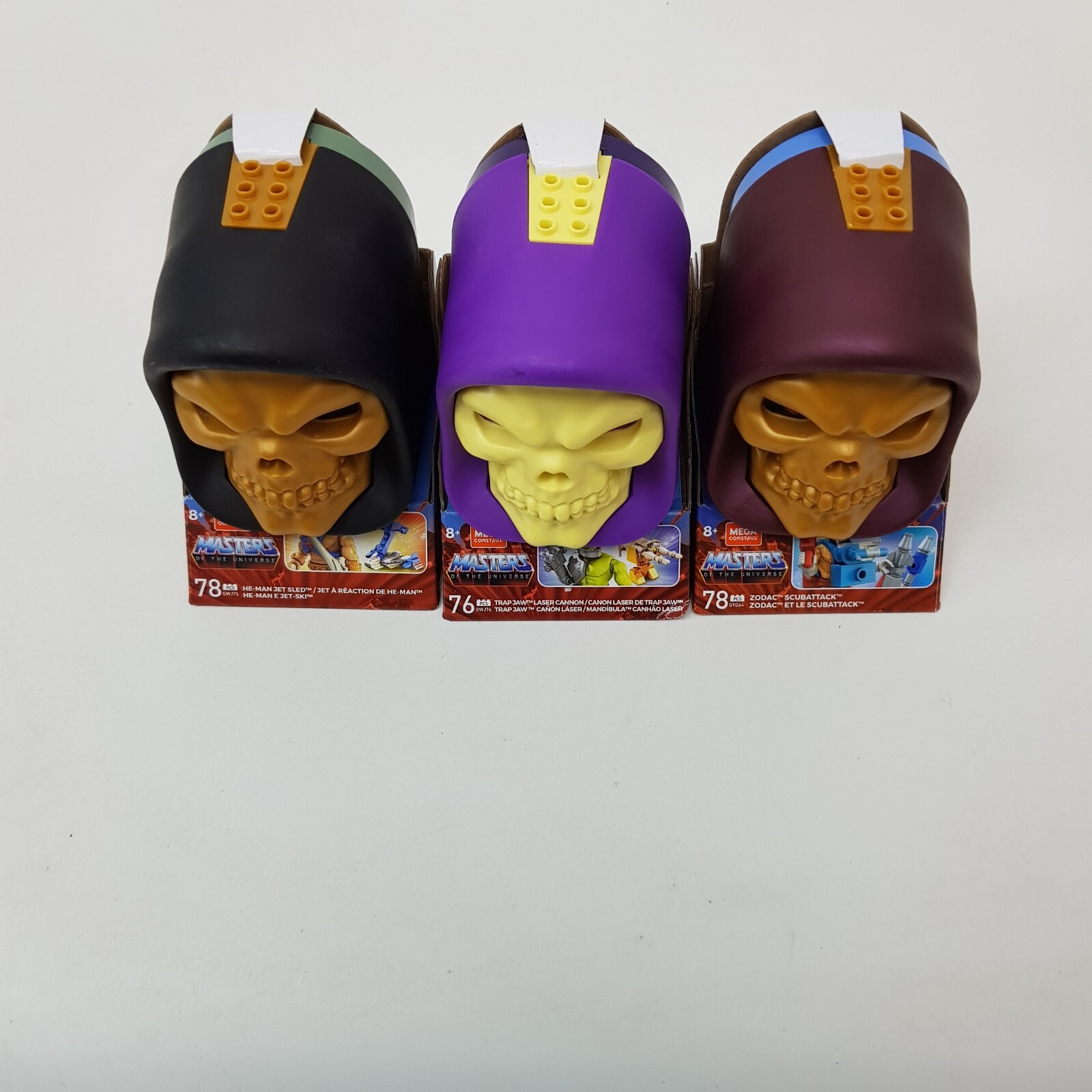 3-Pack Mega Construx Skeletor Skull Display Masters Of The Universe He-man Zodac