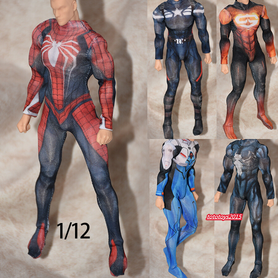 1:12 Scale Elastic Tight Bodysuit Clothes For 6  » Male Action Figure Body Doll