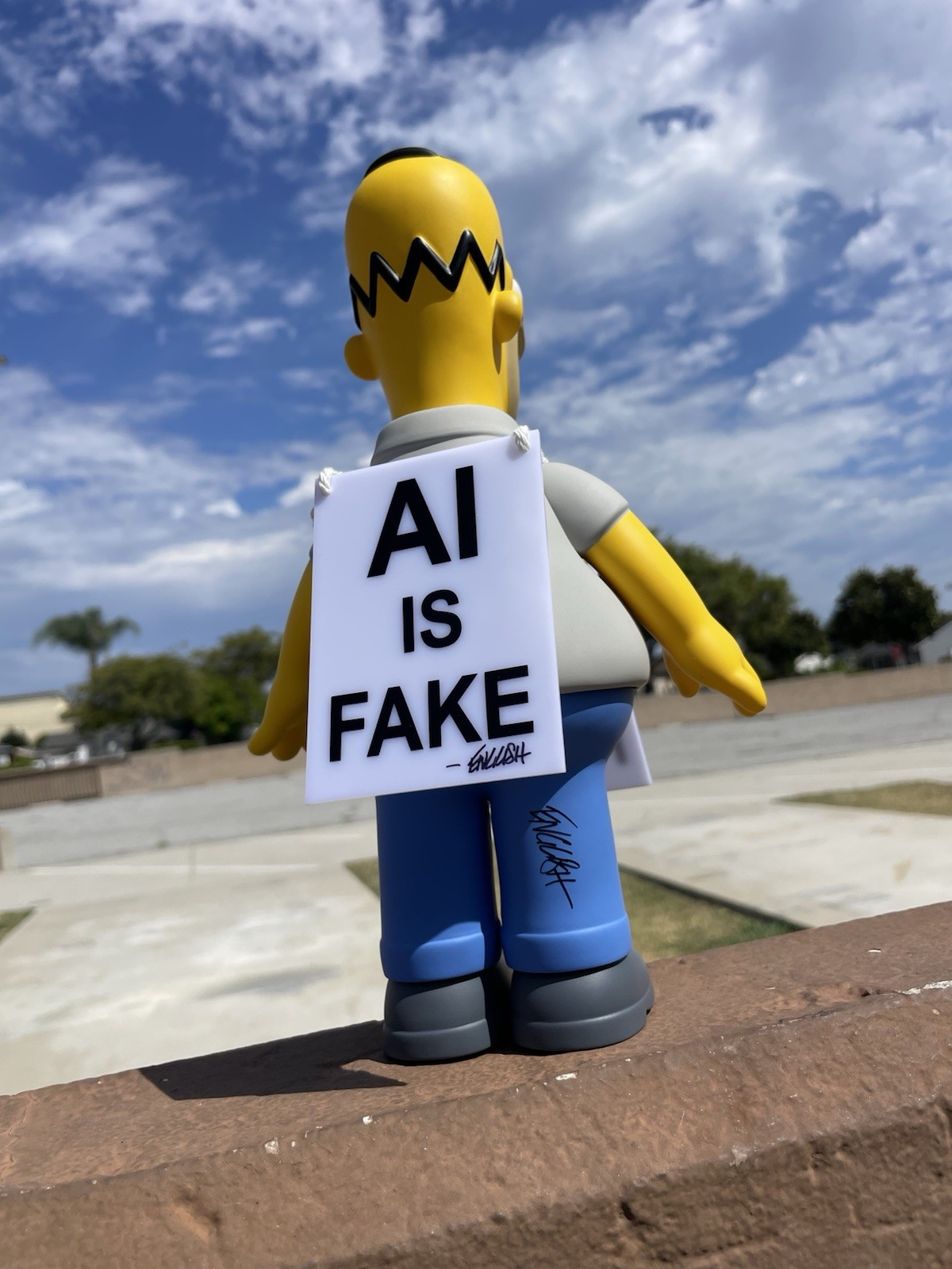 Ron English Signed Homer Simpson Silver Grin Vinyl Designer Con Exc Art Toy 1/50