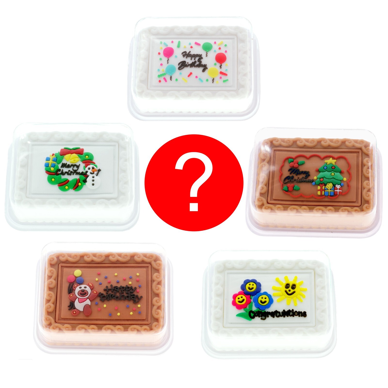 Miniature Christmas Congrats Happy Birthday Cake Figure 1 Surprise Mini Food Toy