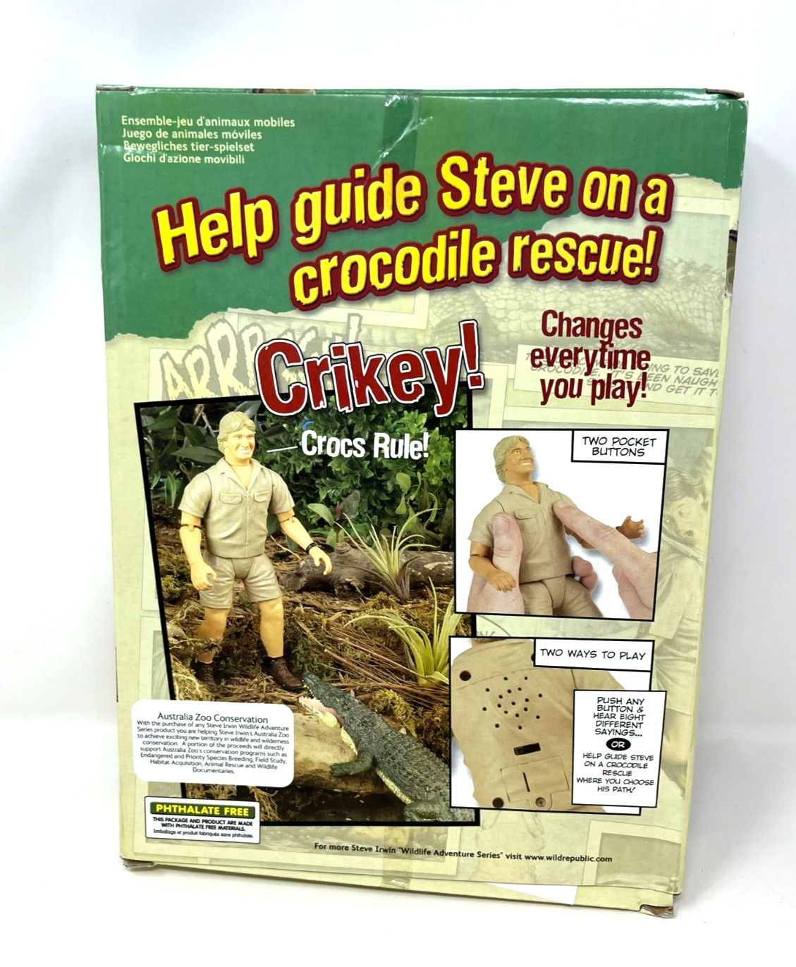 Steve Irwin Talking Action Figure 9&Prime; Wildlife Adventure Crocodile Hunter NEW BOX