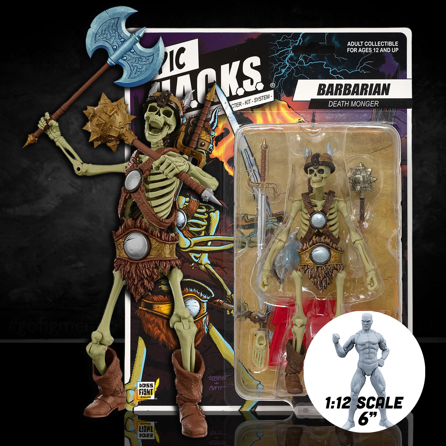 Barbarian: Death Monger (Epic H.A.C.K.S.) 6&Prime; Action Figure – Oversized 1:12