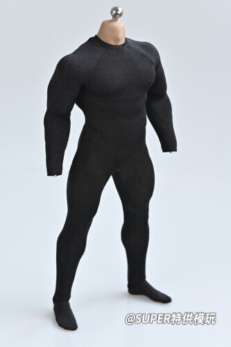 1/12 Black Ice Silk Elastic Bodysuit Clothes Fit 6 » Male Action Figure Body Toy