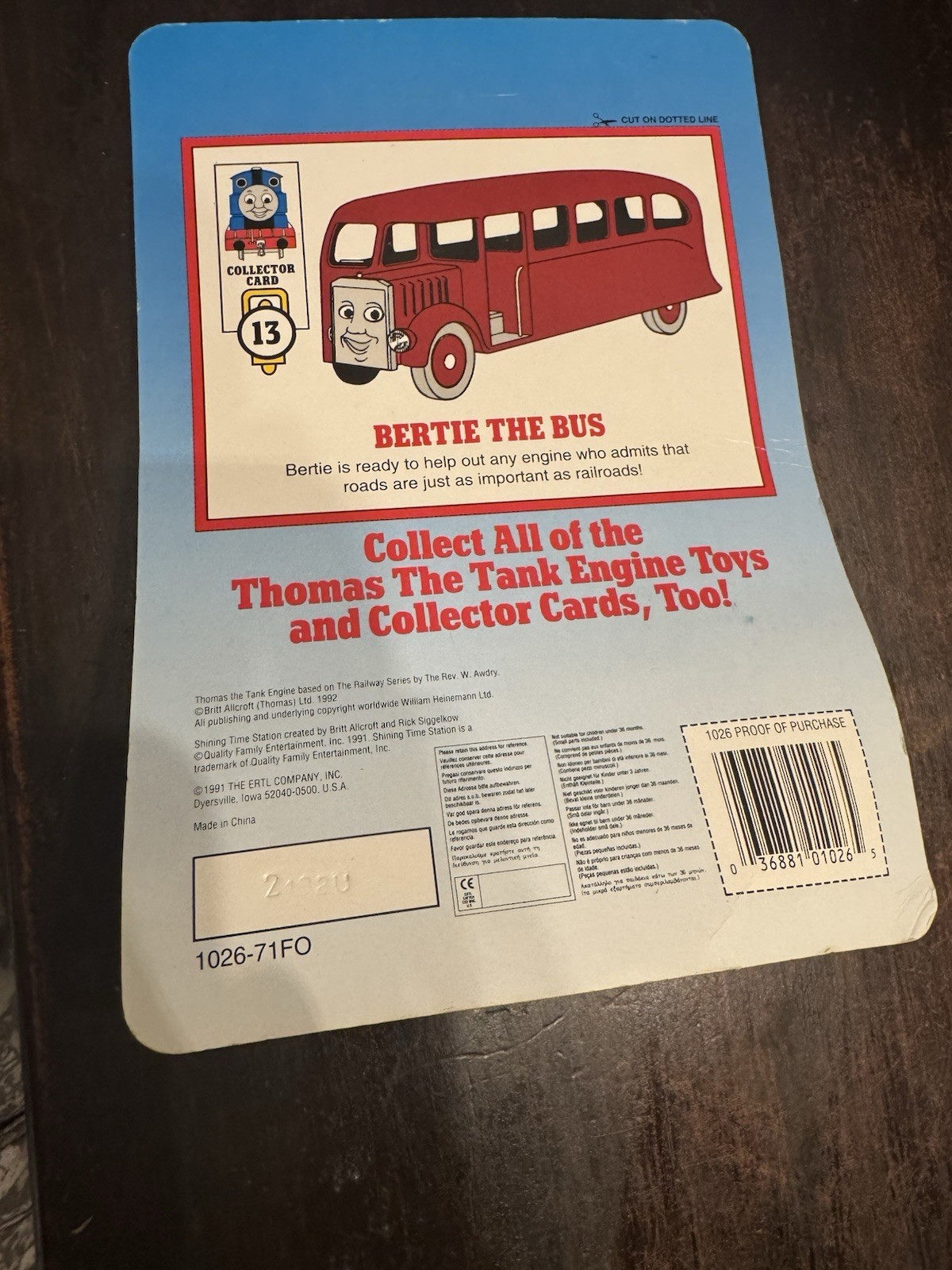BERTIE THE BUS SHINING TIME STATION THOMAS THE TANK ENGINE & FRIENDS 1026 VTG