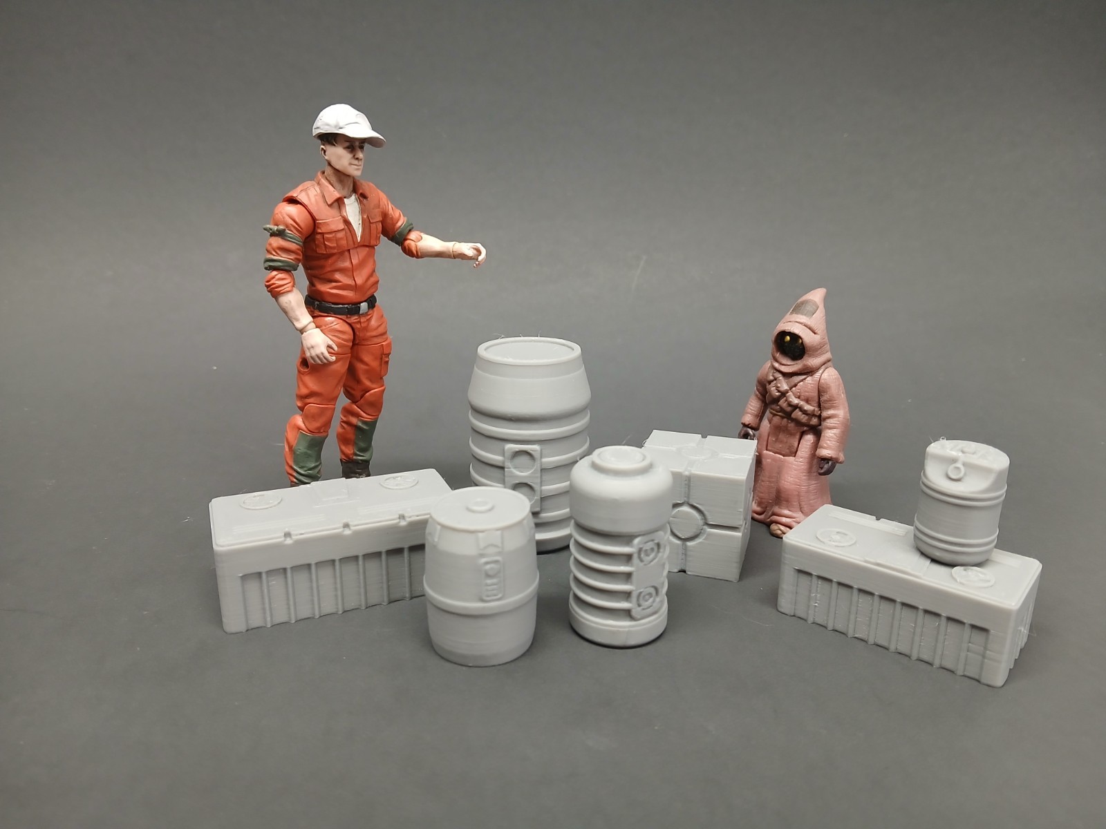 7 SCI FI CARGO CONTAINER GREEBLE LOT 1:18 3.75&Prime; FIGURE DIORAMA STAR WARS GI JOE