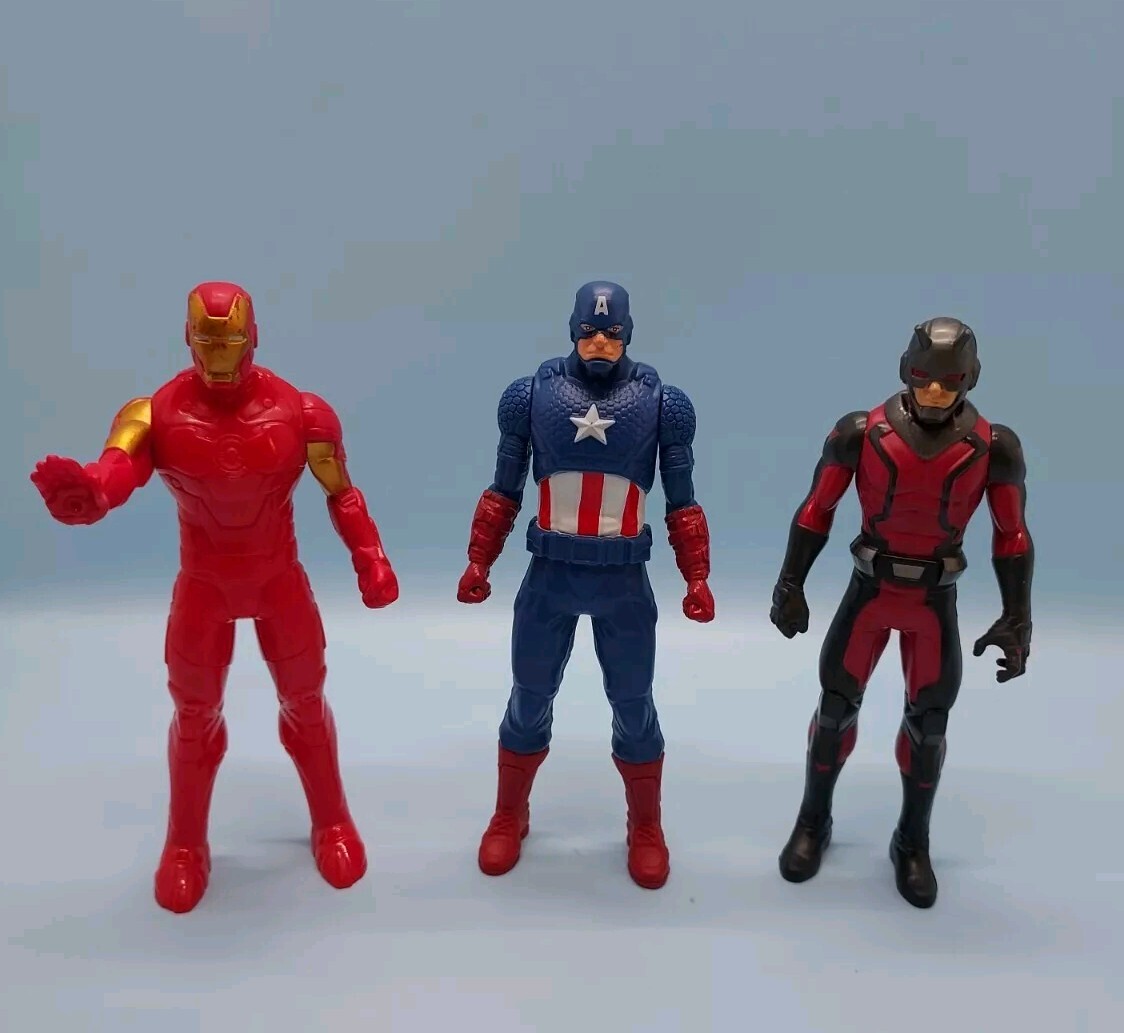 MARVEL CHARACTERS • Iron Man Captain America Ant Man Lot Of 3 Action Figures 6&Prime;
