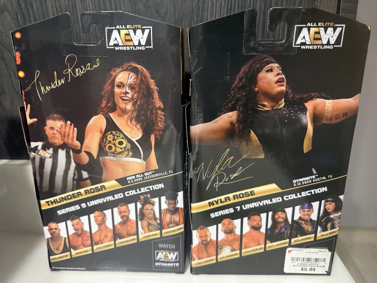 AEW Jazwares Lot (6) Dr Britt Baker 1/3000, Thunder Rosa Unmatched Unrivaled