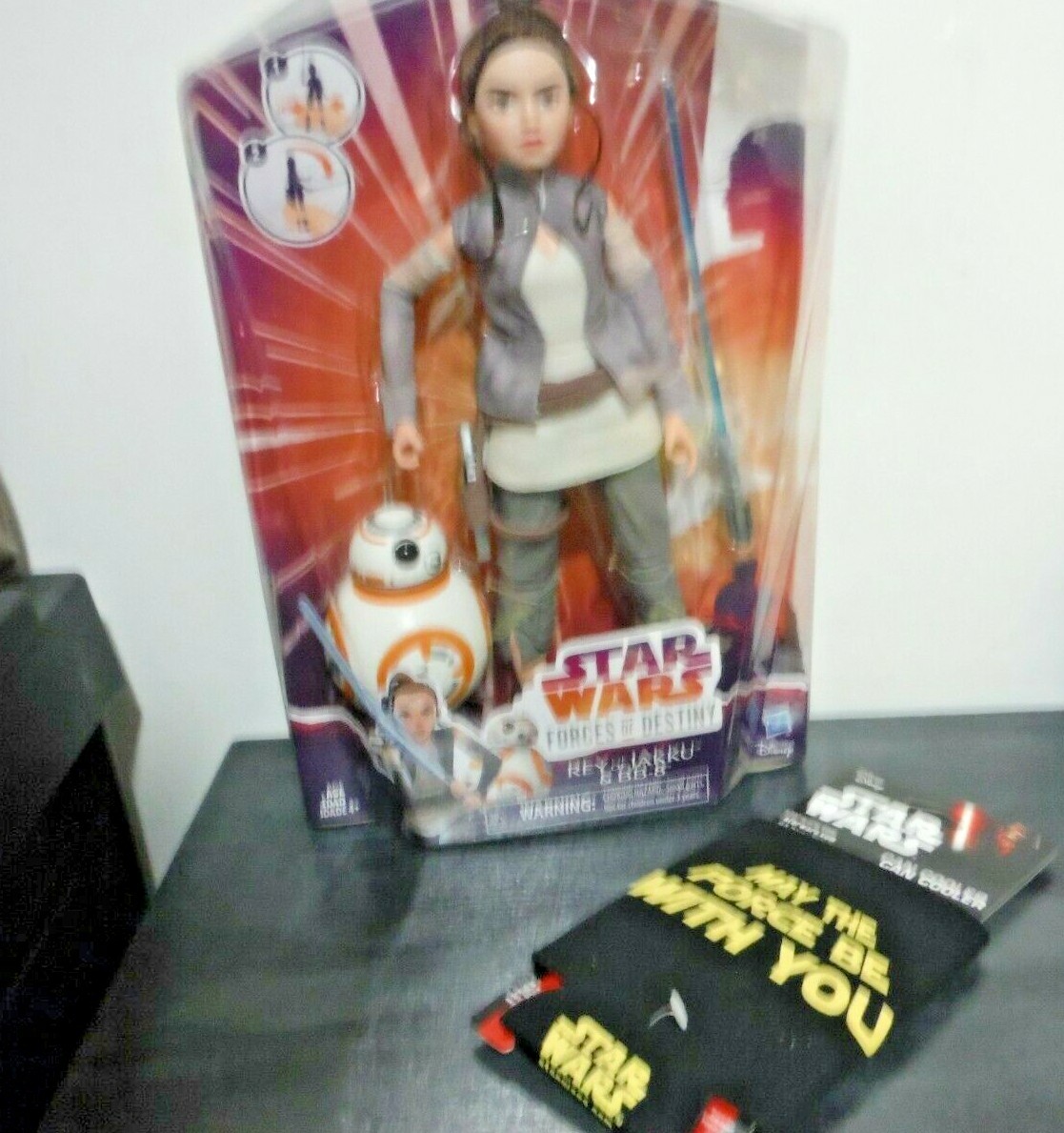 Hasbro Star Wars Forces Of Destiny Rey Of Jakku And Bb-8 Figurines NEW & Koozie