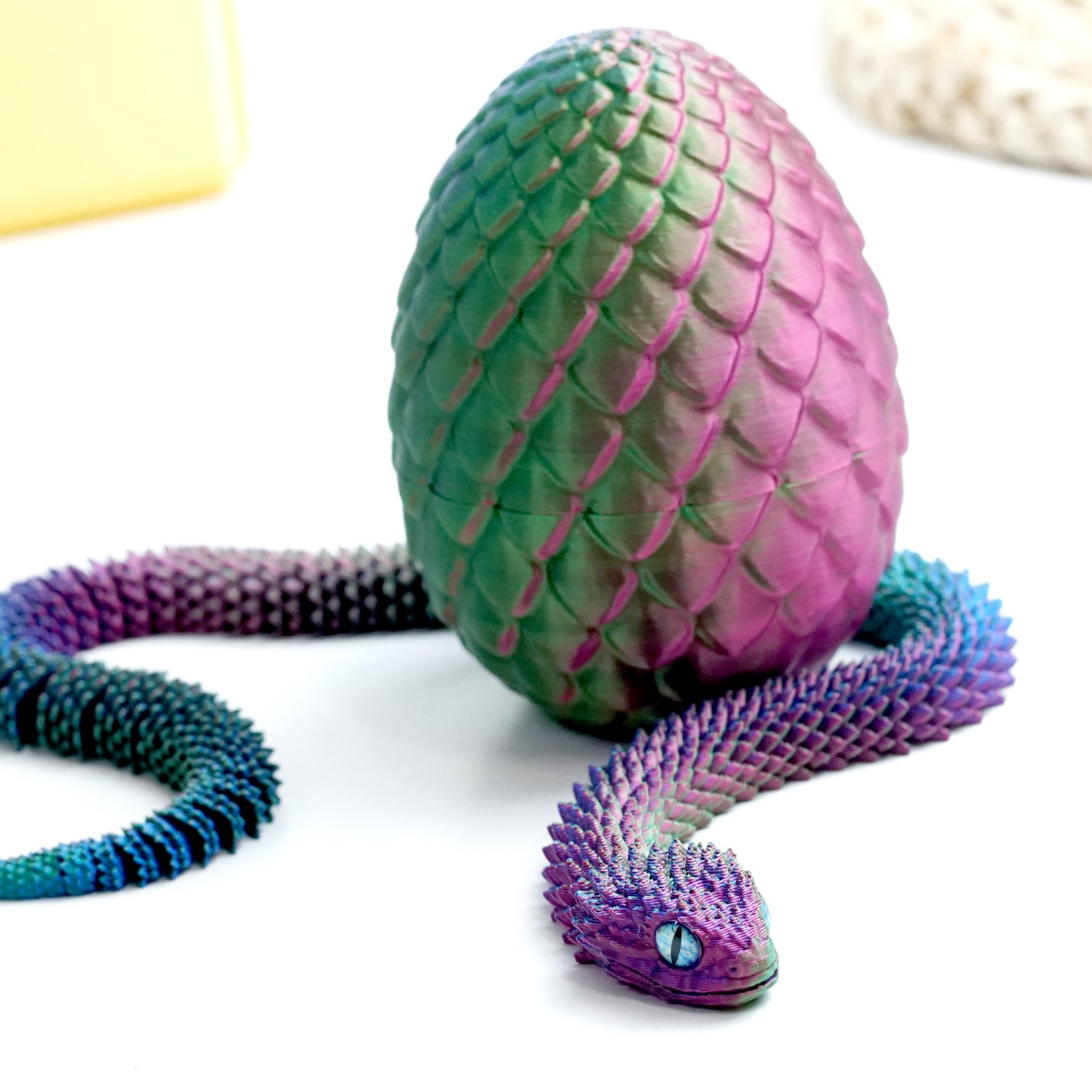 3D Printed Snake Egg Model,Articulated Animals Figure,Fidget Toys Home Decor