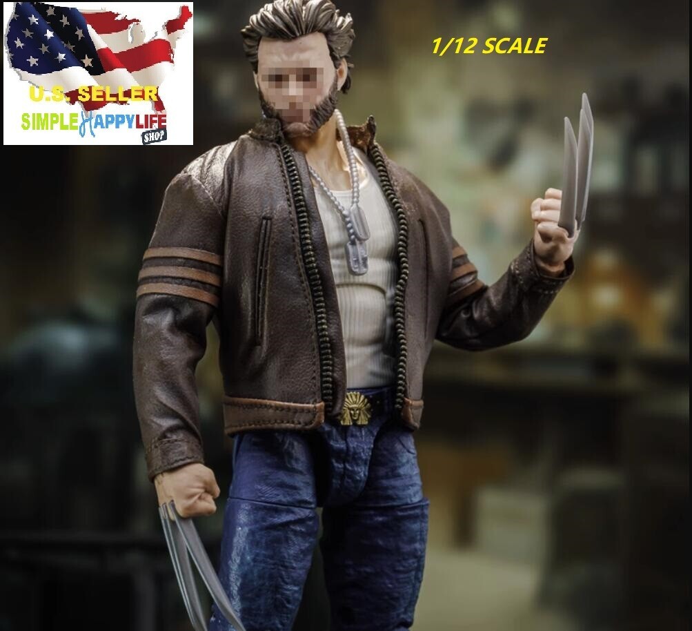 1/12 Wolverine Logan Brown Jacket Leather FOR 6 » Figure Marvel Legends ❶USA❶