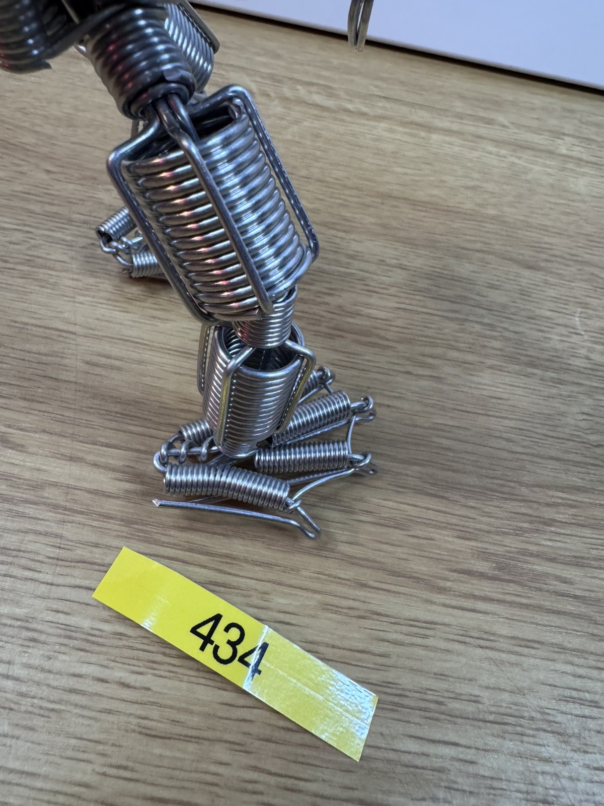Wire Robot Alien Figure Sculpture 11” Industrial Metal Art Transformer Style