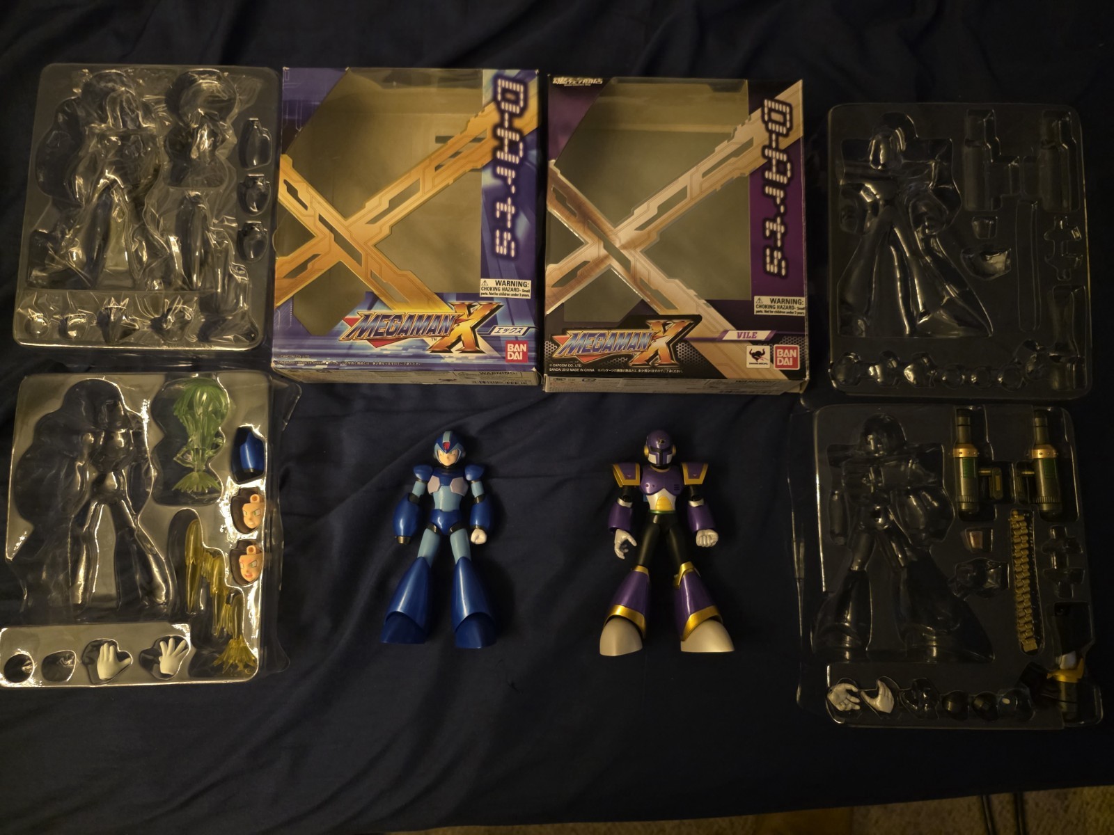 Bandai D-Arts Mega Man X & Vile Action Figure Lot 2 w/ Boxes, Hands, Cannon