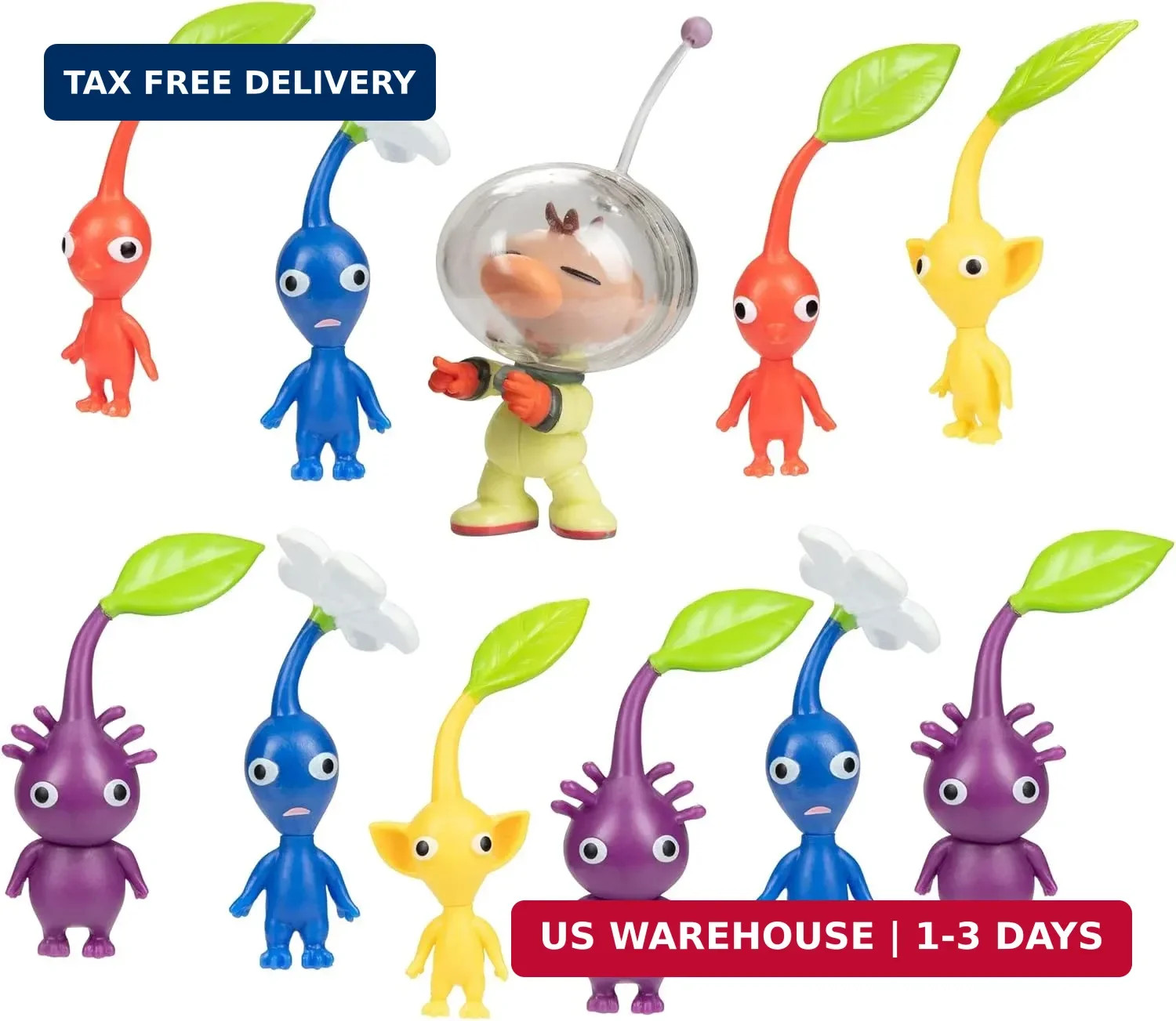 Nintendo Super Mario Captain Olimar & Pikmin Set – Includes 11 Figures