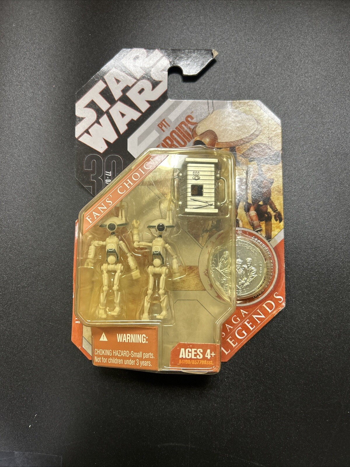 Star Wars 30th AV Pit Droids 3.75&Prime; Figure Saga Legends Orange 2007 Hasbro Sealed