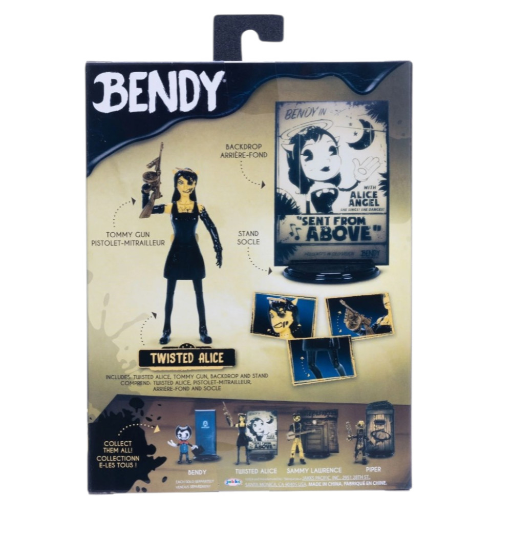 Bendy & The Ink Machine 5&Prime; Twisted Alice Figure with Tommy Gun Black Ages 14+