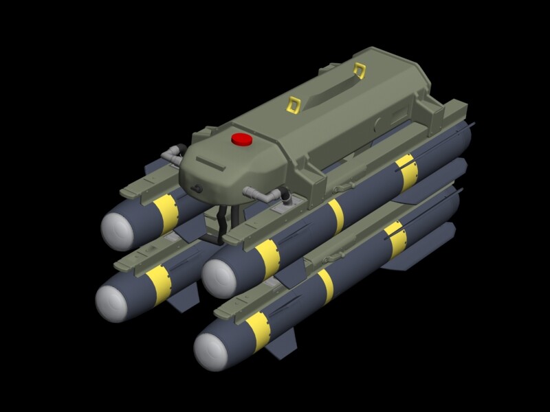 M299/M310 Launcher with AGM-114 Hellfire or AGM-179 JAGM, multiple scales