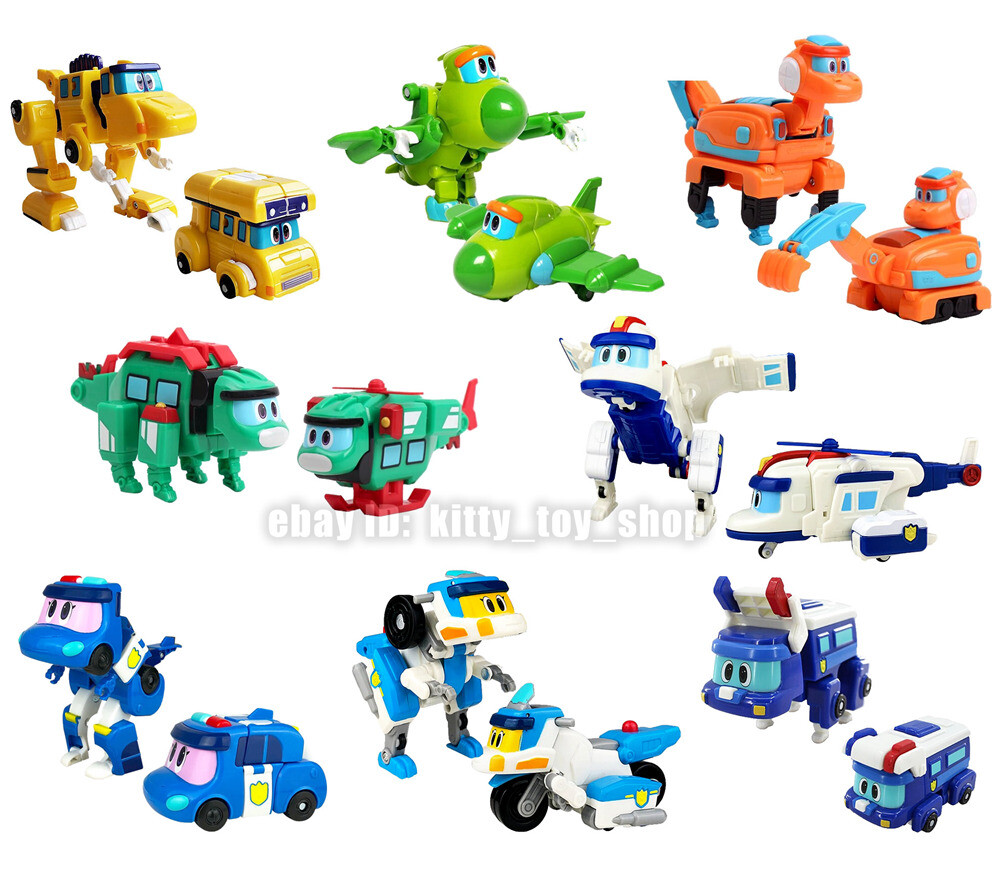 Gogo Dino Mini Dinosaur Transform Robot Figures Kids Boy Vehicle Toys Car 3.5&Prime;