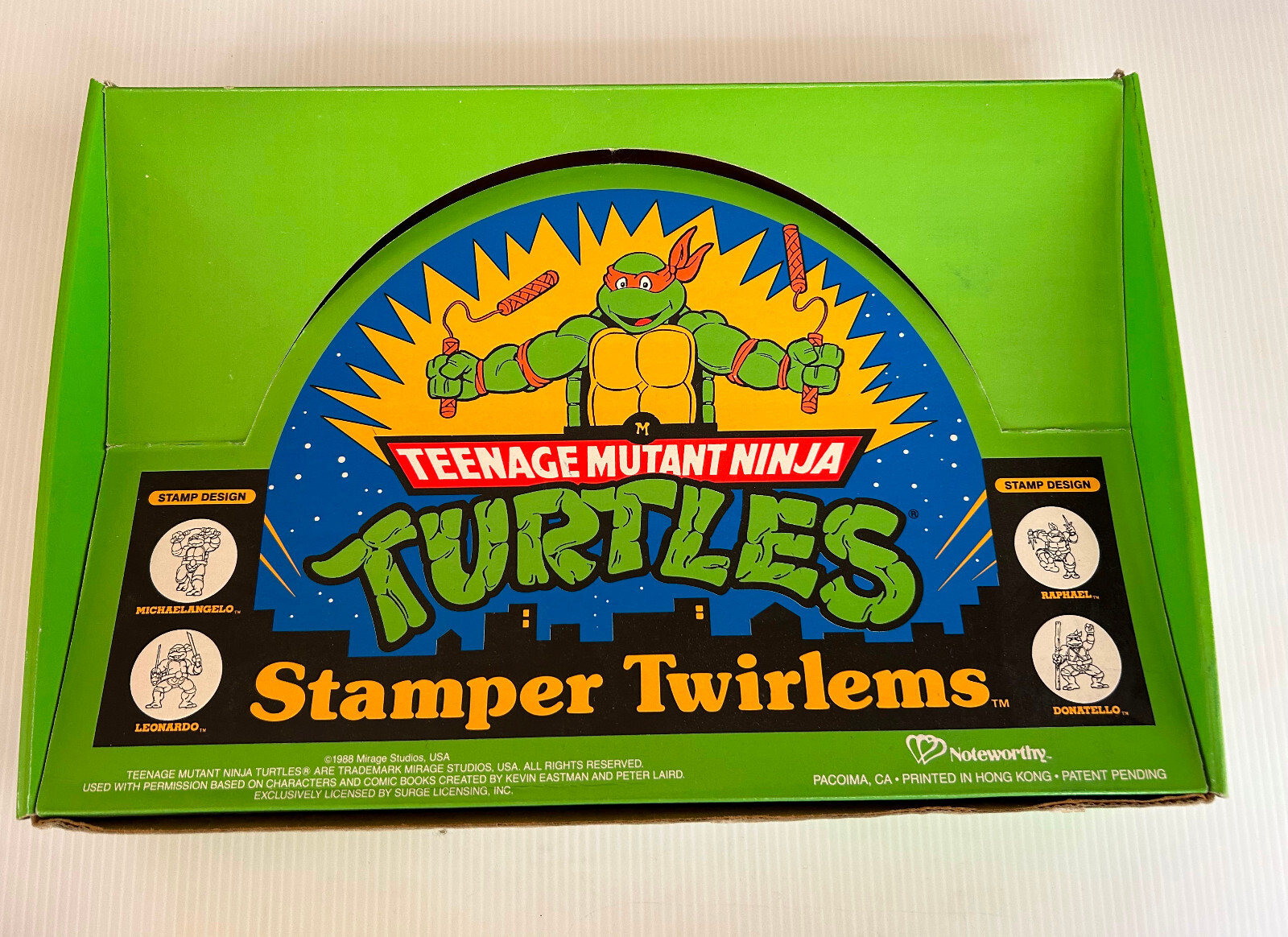 TEENAGE MUTANT NINJA TURTLES Stamper Twirlems (1988) Retail Display Box Vintage
