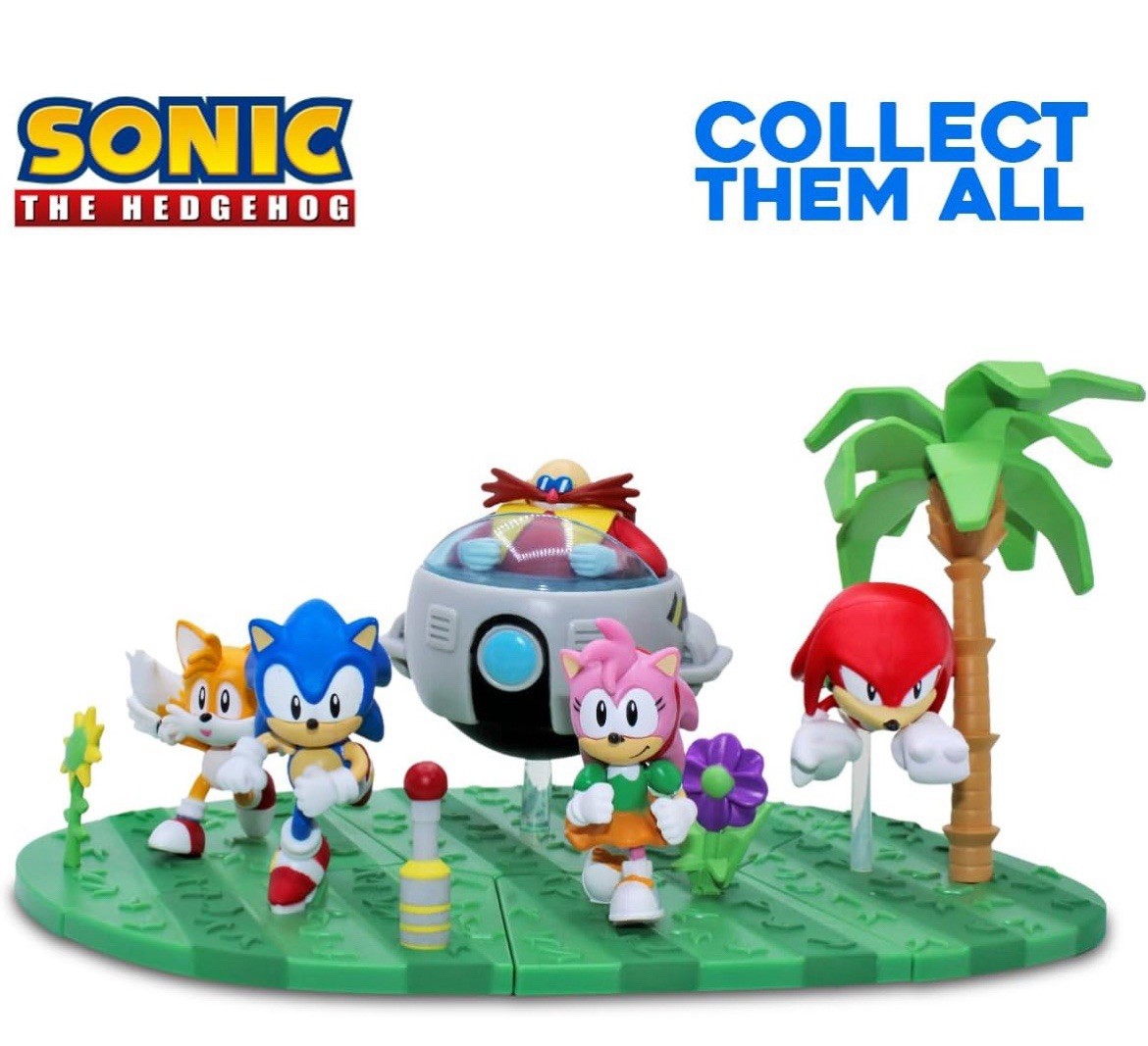 SONIC the HEDGEHOG Buildable Scene Series 4 Eggman Amy Tails Knuckle