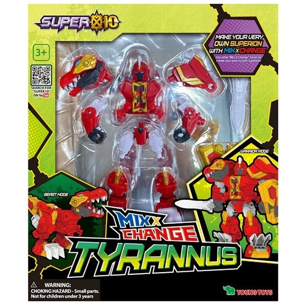 YOUNG TOYS SUPER 10 MIX X CHANGE TYRANNUS 150mm ACTION FIGURE