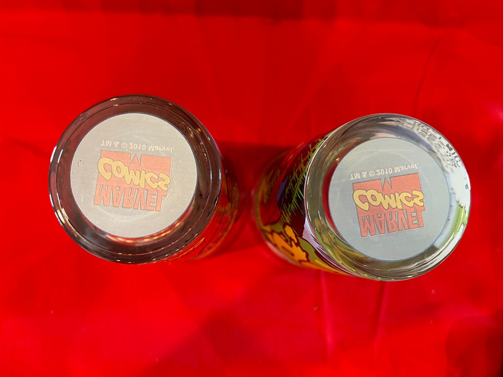 MARVEL COMICS SPIDER-MAN FULL-WRAP TUMBLERS 16OZ GLASS SET/2 3E DIRECT 2010