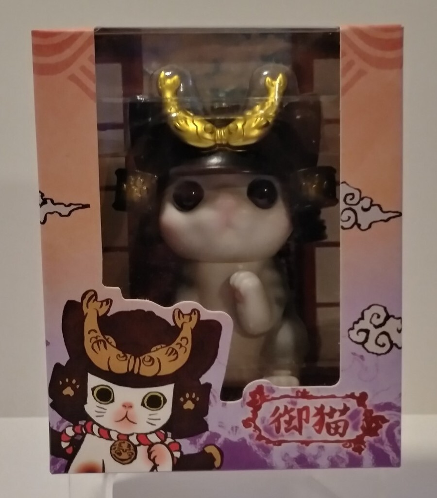 Black Seed x K2TOY Ohonneko GREY Striped Tabby Samurai Cat 🐱 5&Prime; Vinyl NEW w/Box