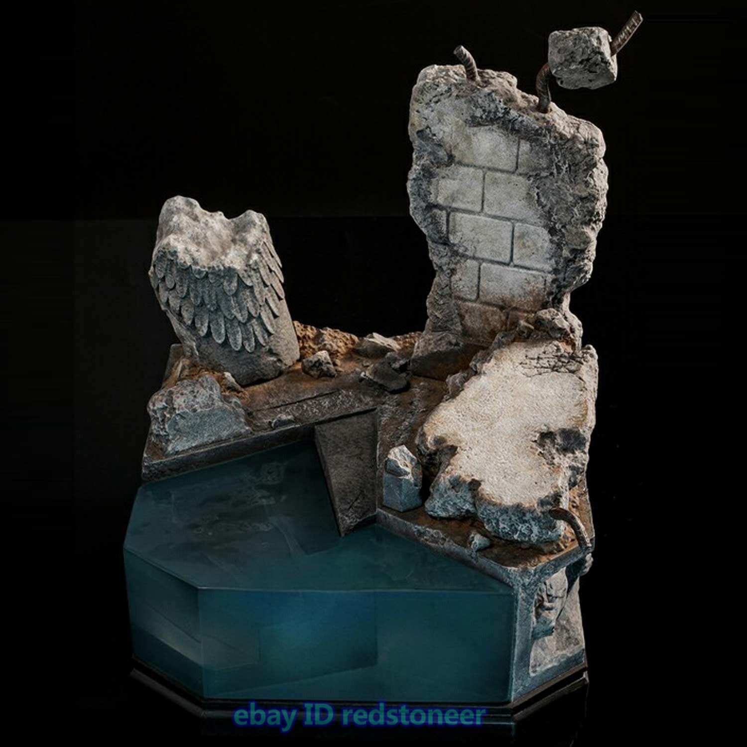 Mojing Toys Ruins Base Scene Model for 1/6 Action Figure Collection LED Light