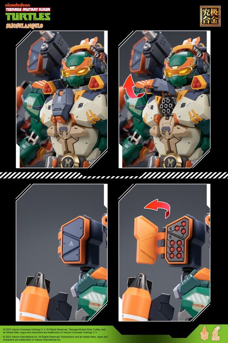 New In Stock HeatBoys HB0014 Robot Mecha Michelangelo Metal Build Action Figure