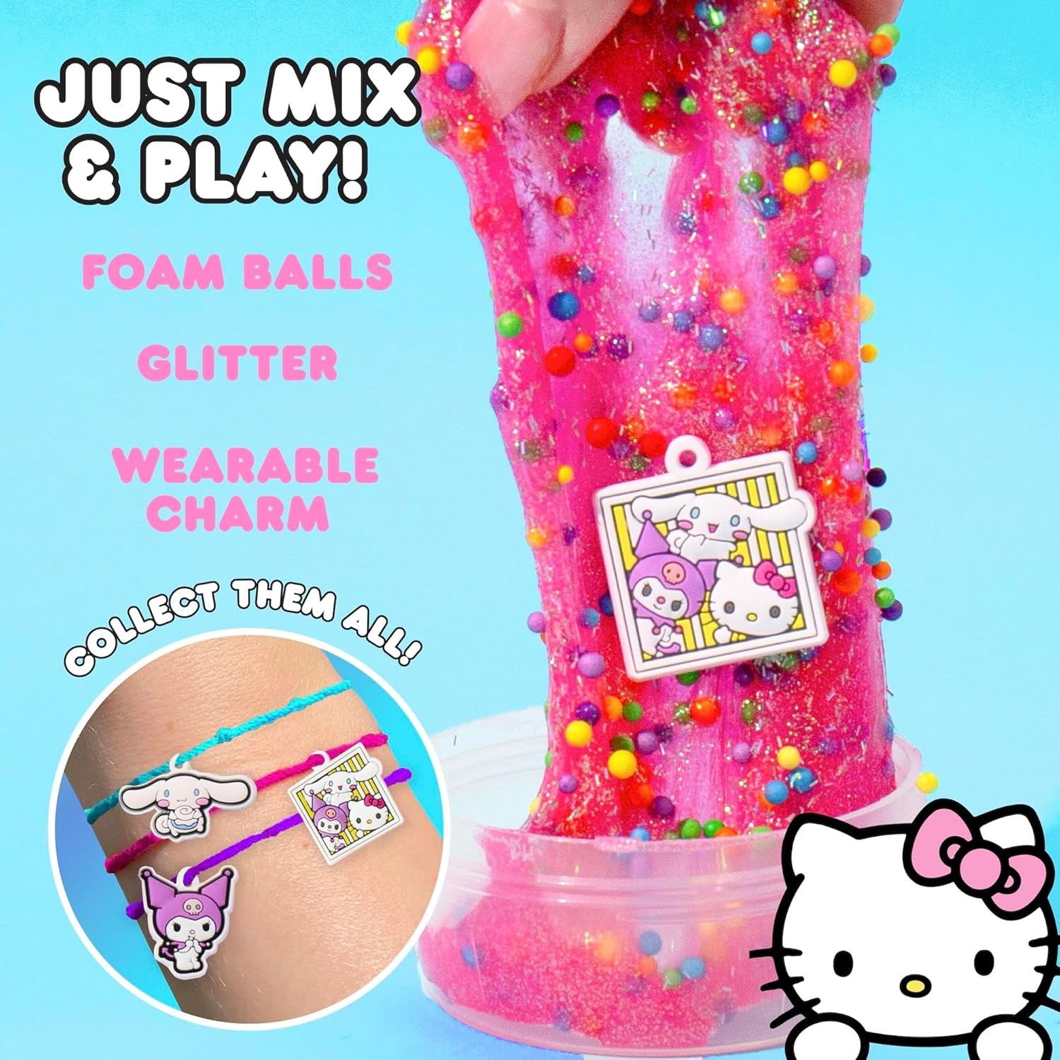 Hello Kitty and Friends SLIMYGLOOP Mix&rsquo;EMS, Pink Glitter Slime, Collectible…