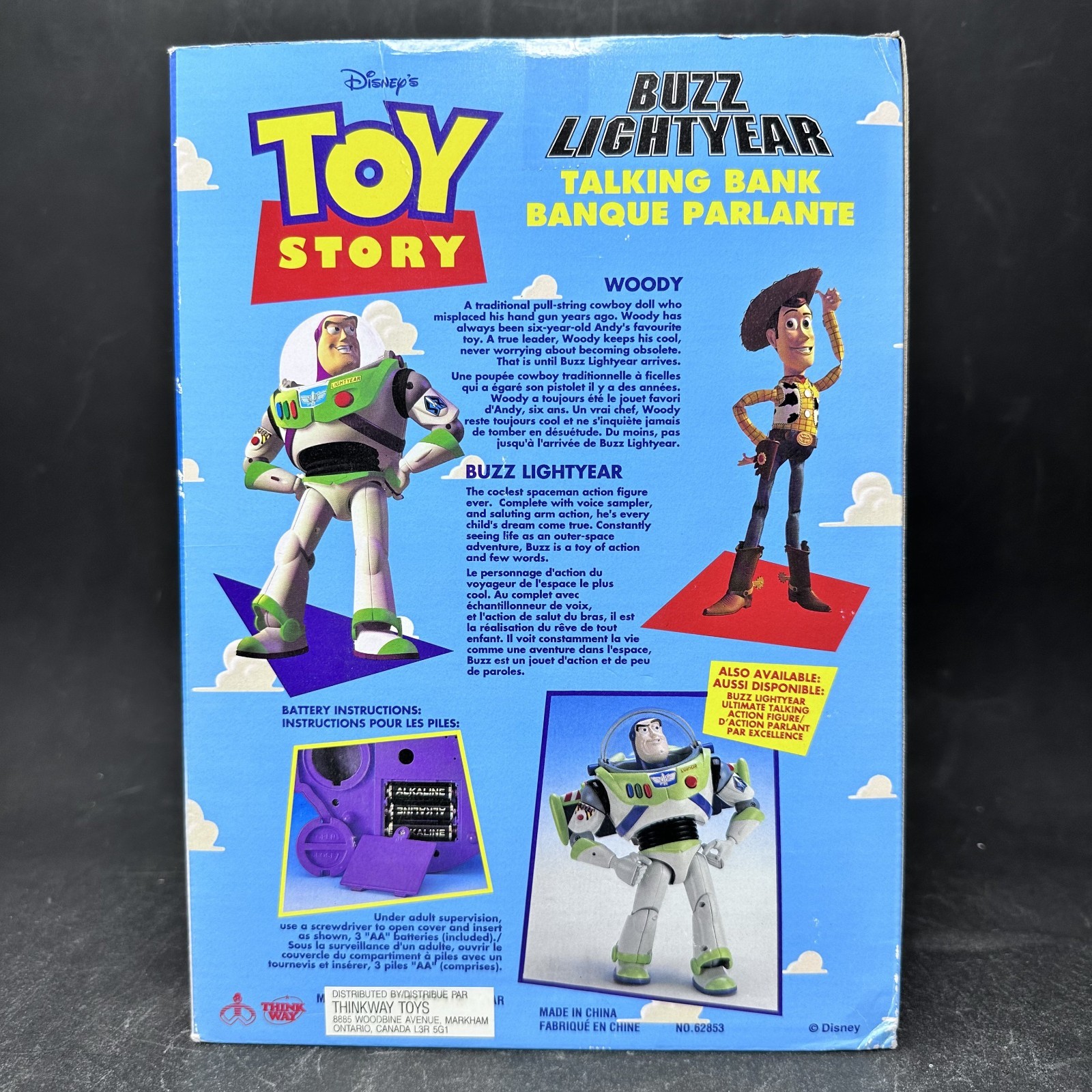 Toy Story Buzz Lightyear Electronic Talking Bank 1995 – New – Sealed – Vintage